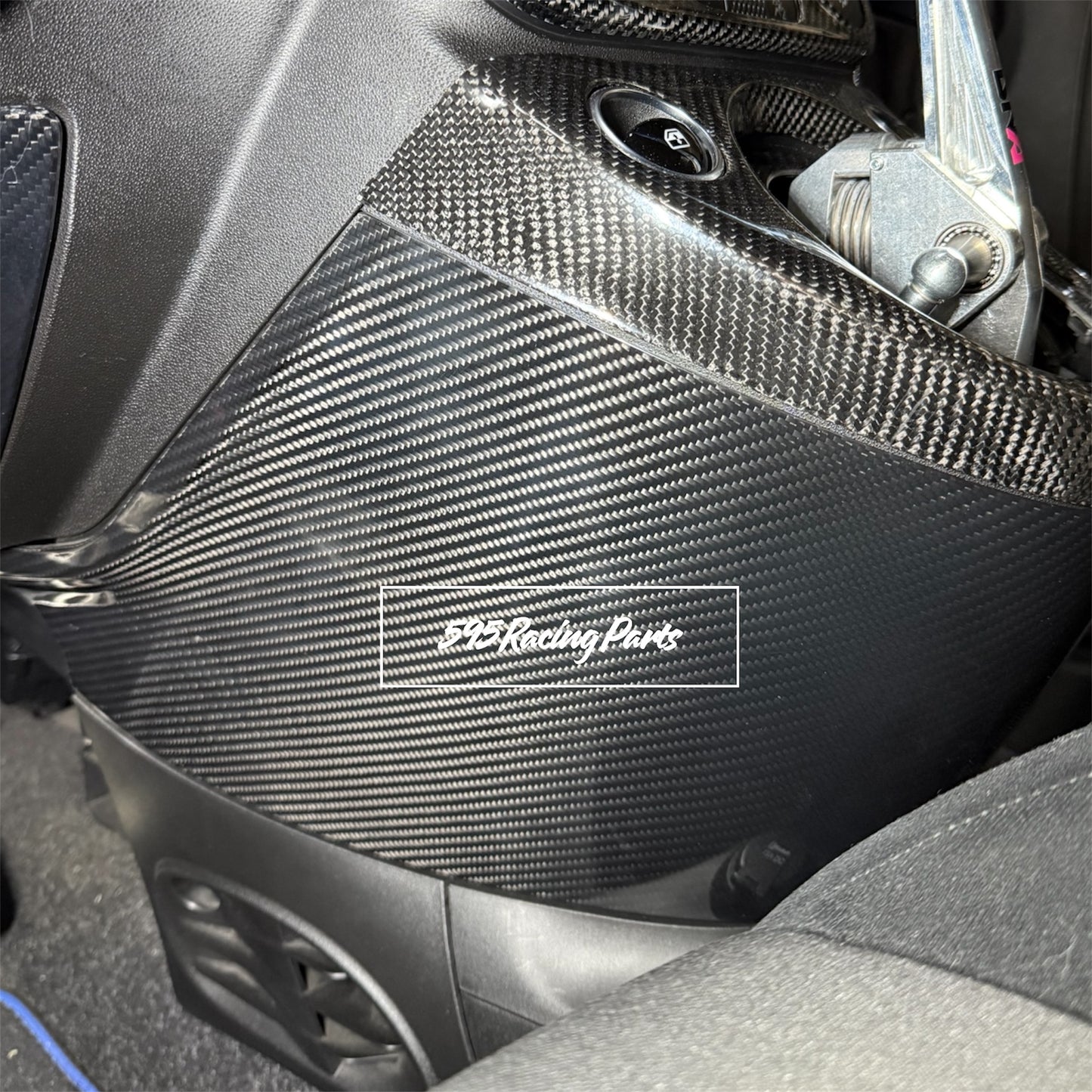 Cover zona cambio in VERO CARBONIO Fiat 500 Abarth - 595 - 695 - Restyling