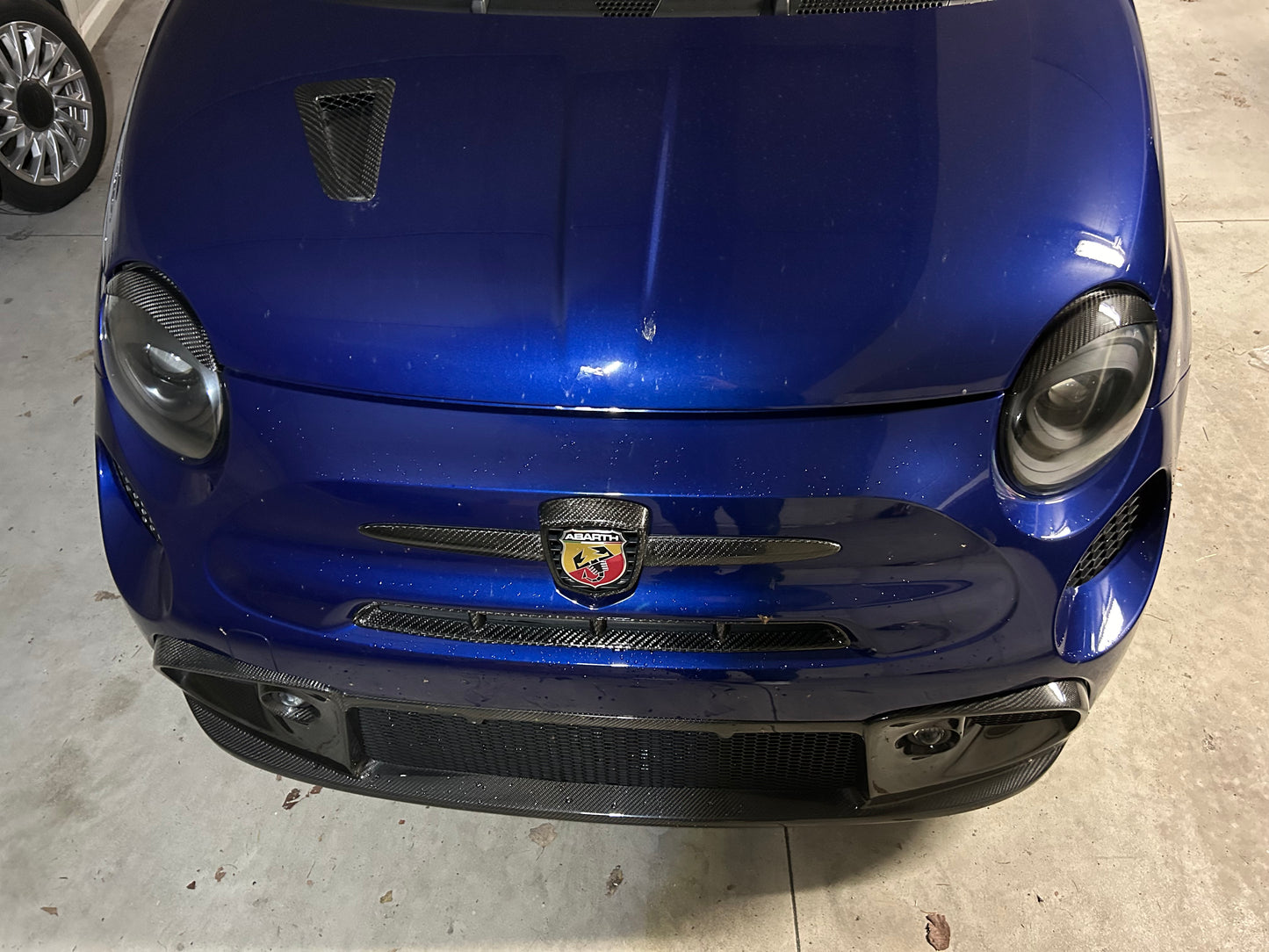 Coppia Palpebre Fanali Anteriori alogeni in VERO CARBONIO 500 Abarth - 595 - 695 - 500