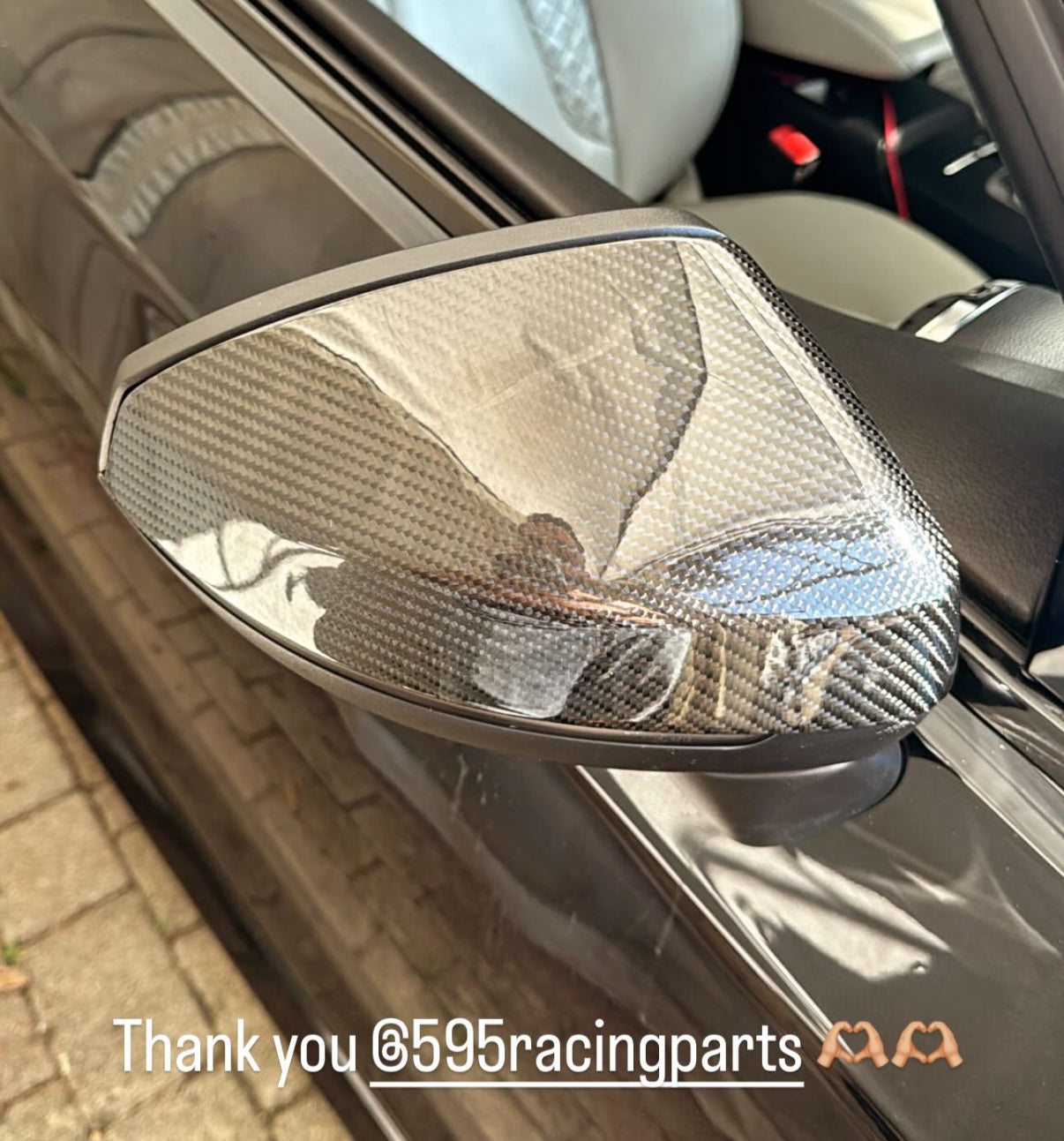 Pair of REAL CARBON mirror caps for Audi A3/S3/RS3 8V
