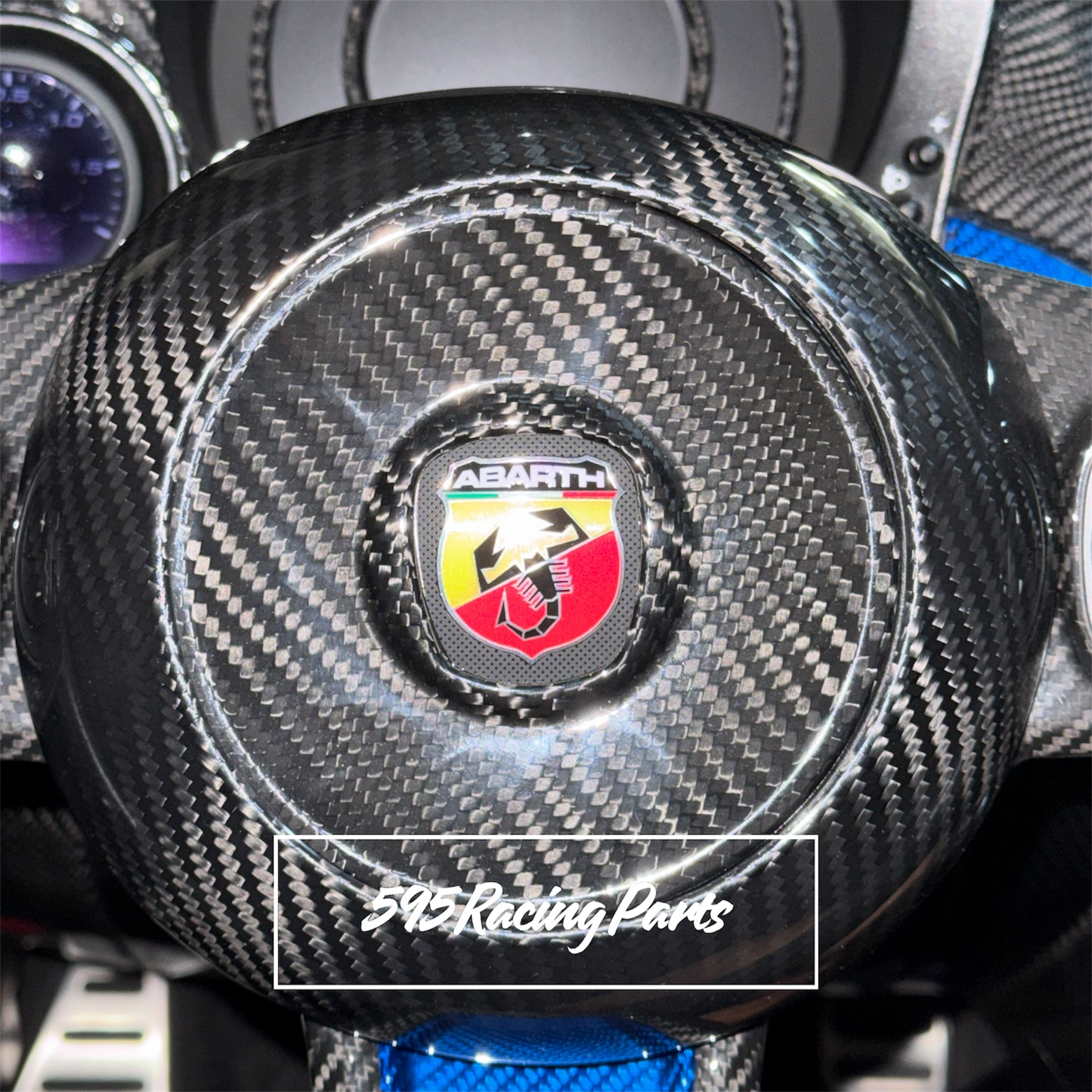 Real CARBON Airbag Cover Fiat 500 Abarth - 595 - 695 - Fiat 500