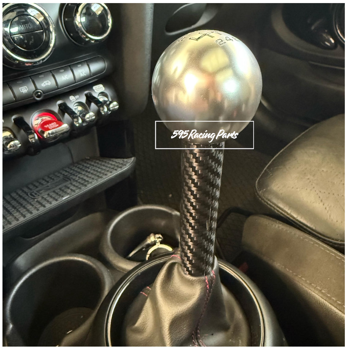 Gear Knob in REAL CARBON + Aluminum for MINI COOPER R56/F55/F56/F60