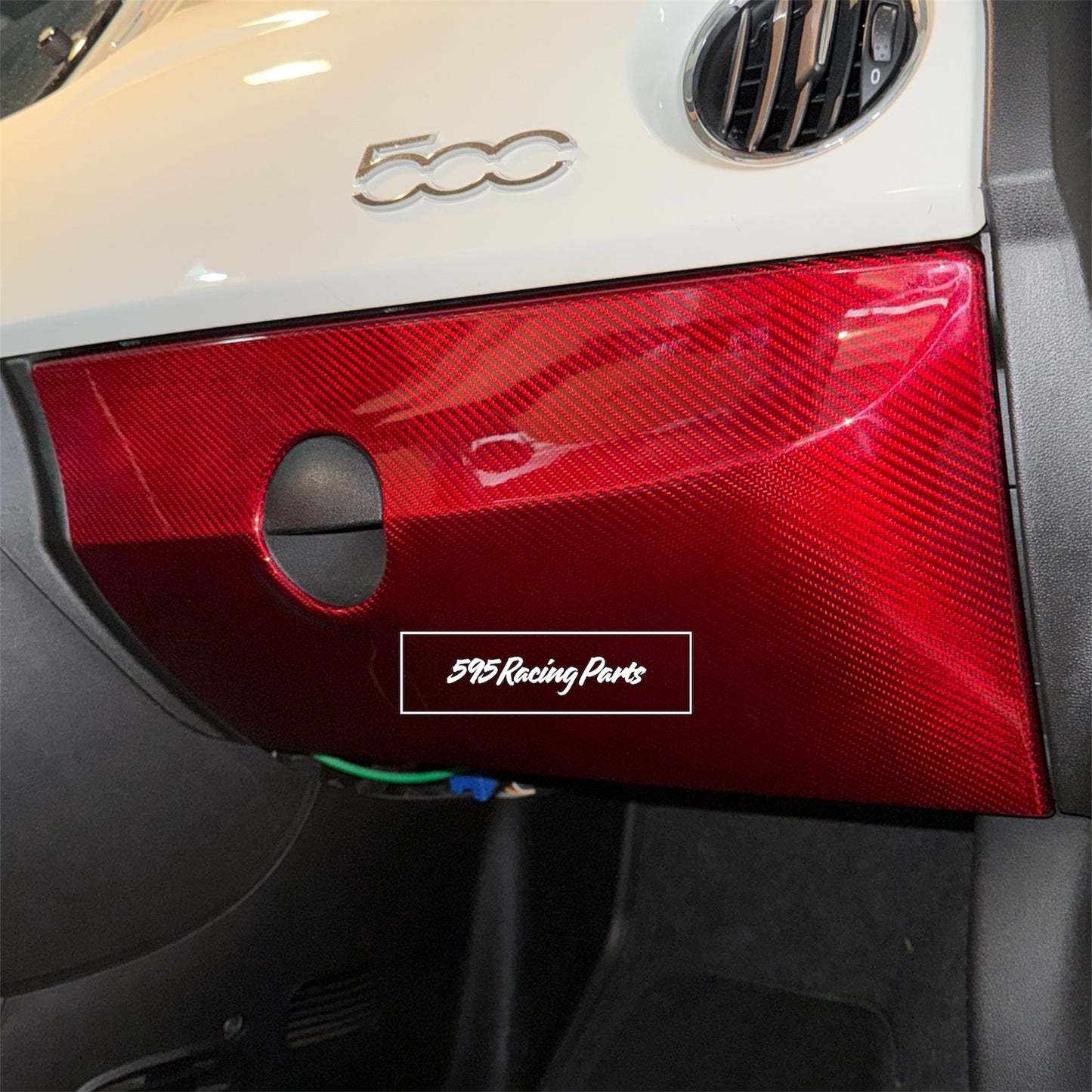 Cover bauletto porta oggetti in VERO CARBONIO Fiat 500 Abarth - 595 - 695 - Restyling