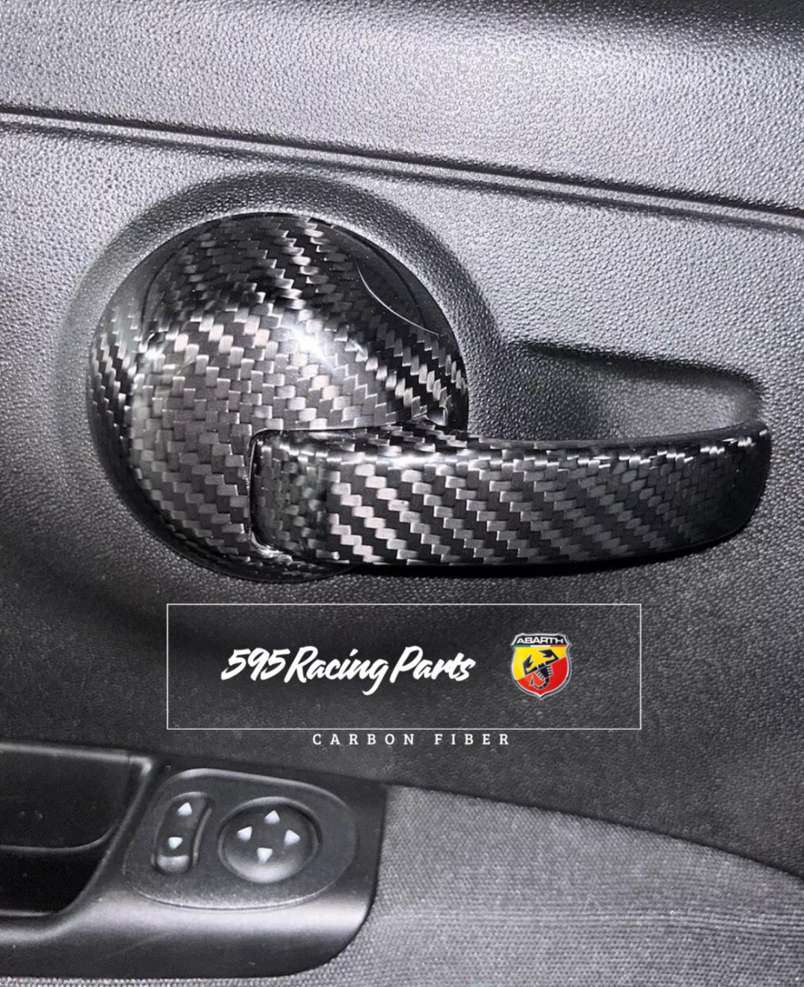 Coppia Cover Maniglie Interne in CARBONIO VERO Abarth 595 - 695 - Fiat 500 - in diverse finiture