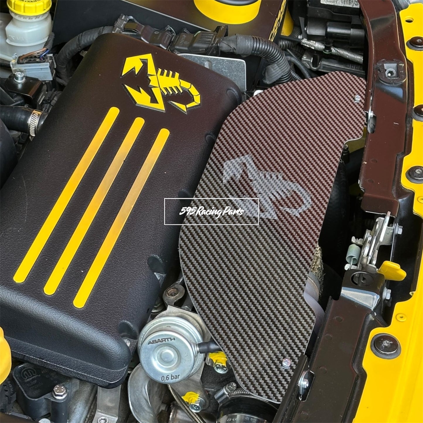 Para calore turbina in VERO CARBONIO per Fiat 500 Abarth - 595 - 695