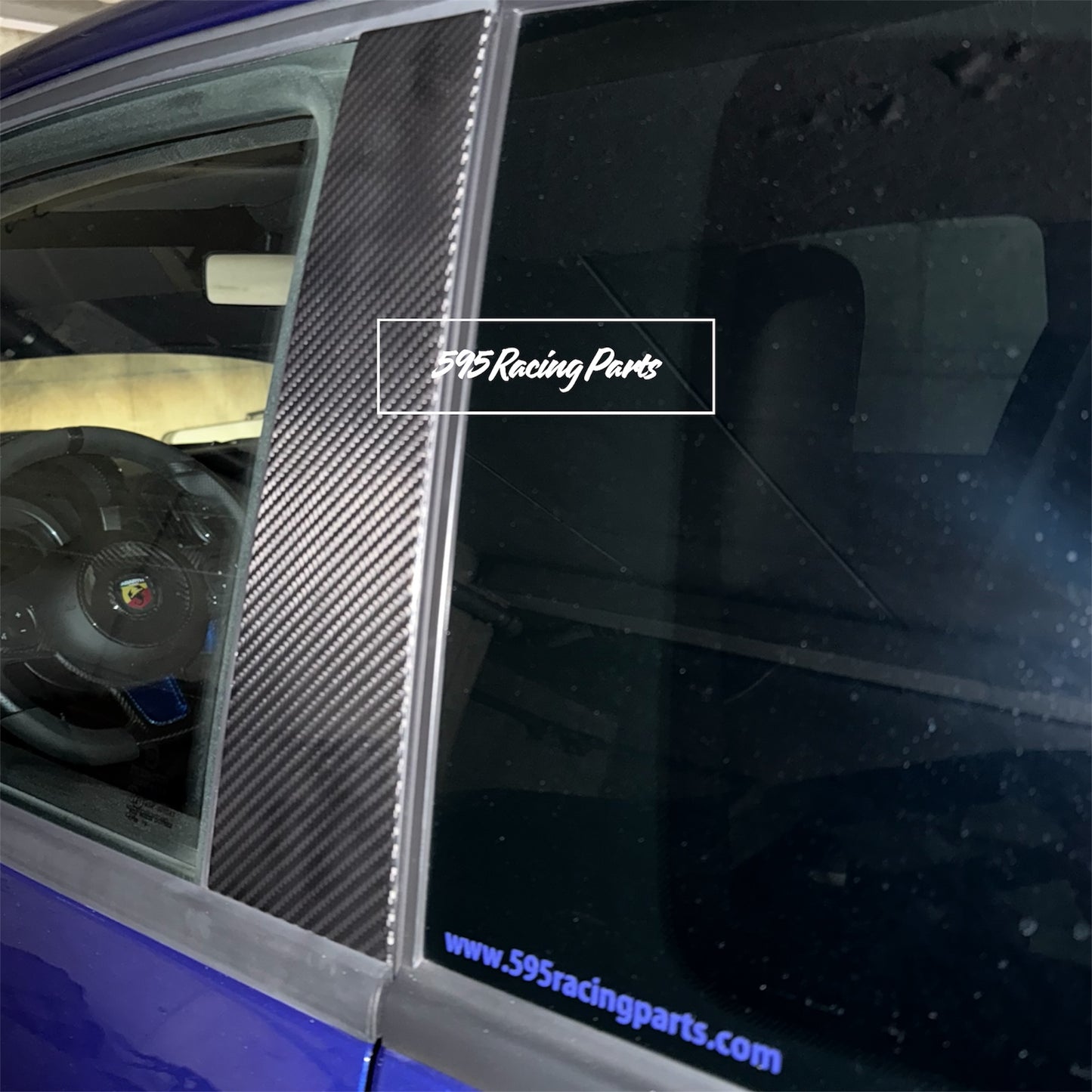 Door Pillars Kit in REAL CARBON Fiat 500 Abarth - 595 - 695 - EXCLUSIVE