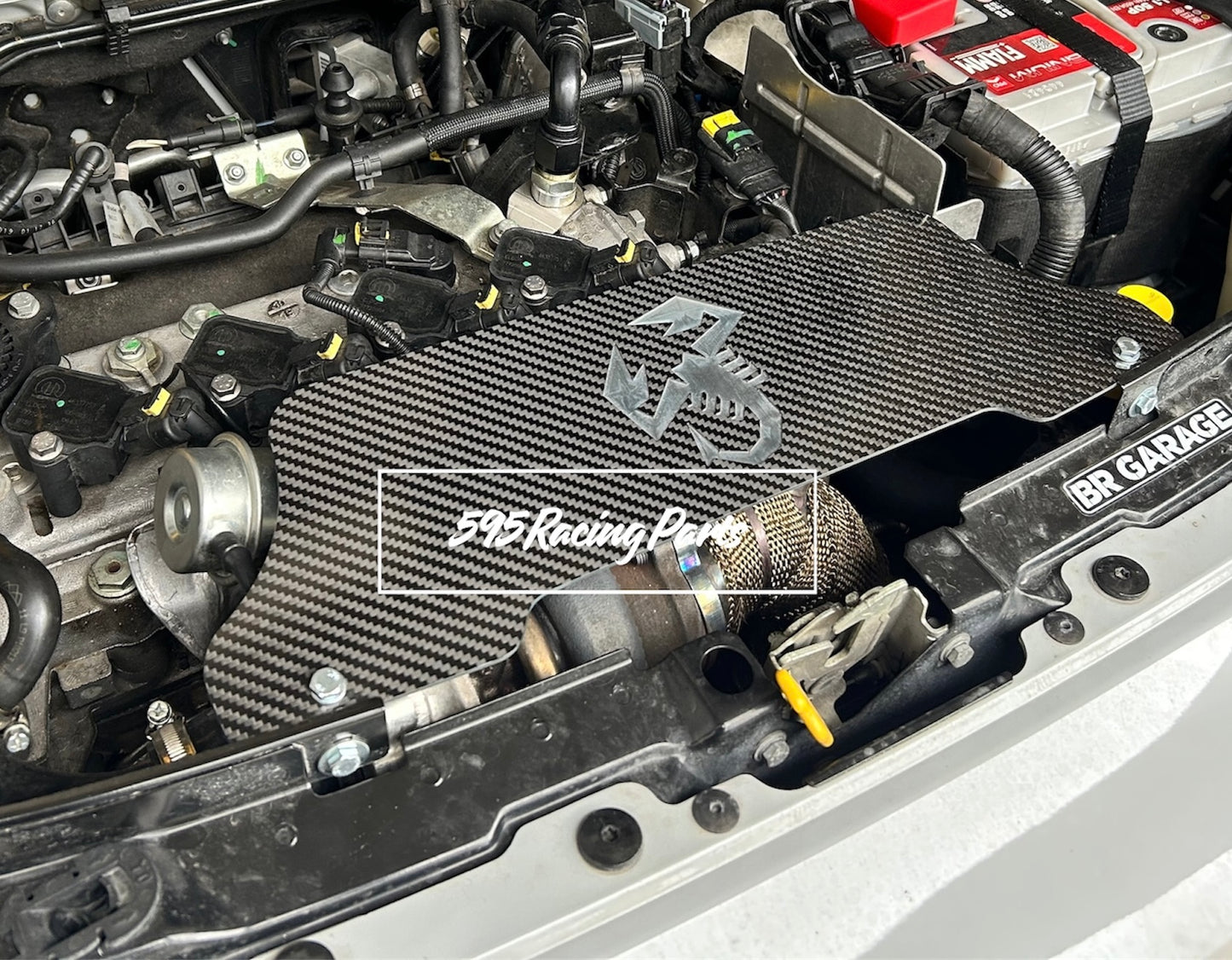 Para calore turbina in VERO CARBONIO per Fiat 500 Abarth - 595 - 695