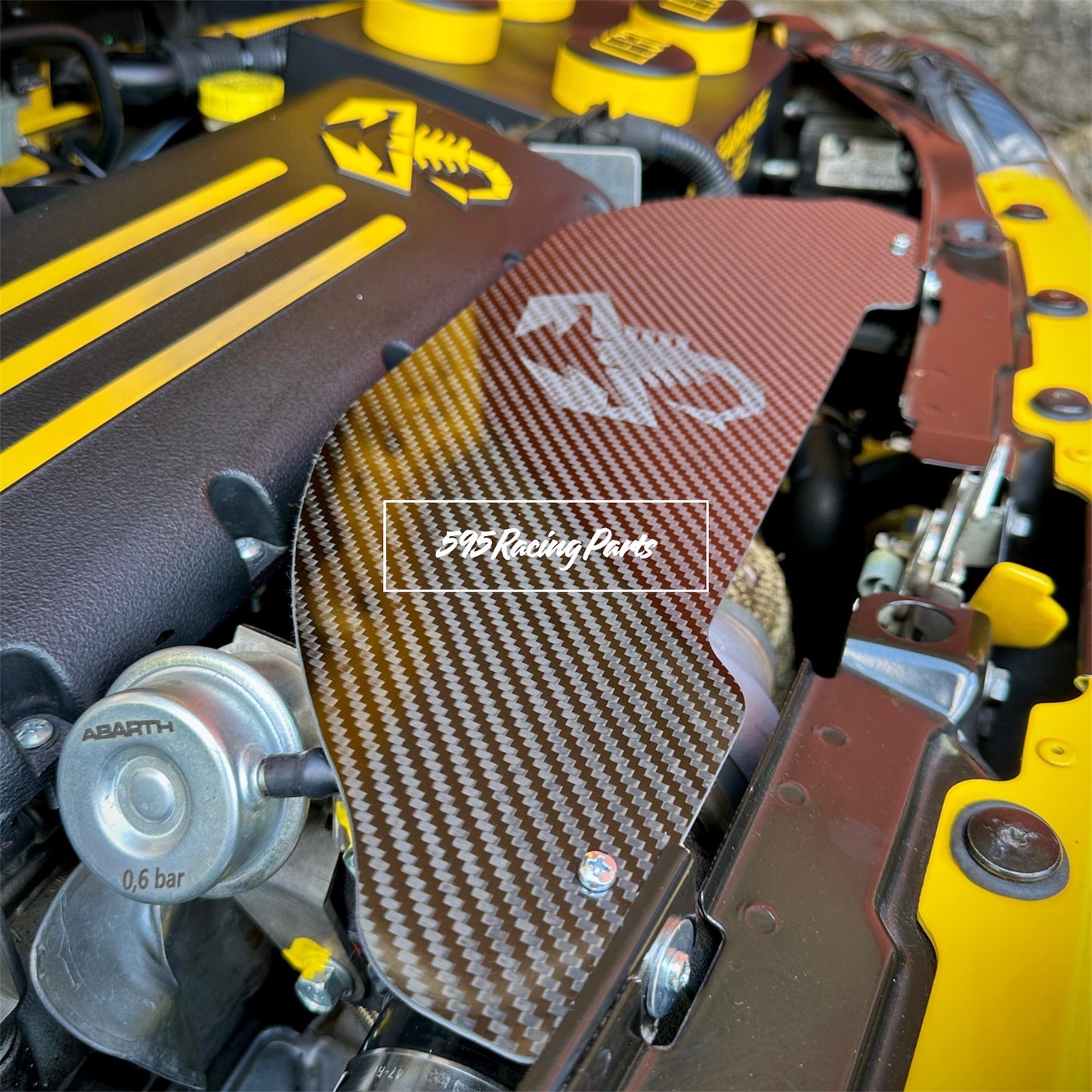 Para calore turbina in VERO CARBONIO per Fiat 500 Abarth - 595 - 695