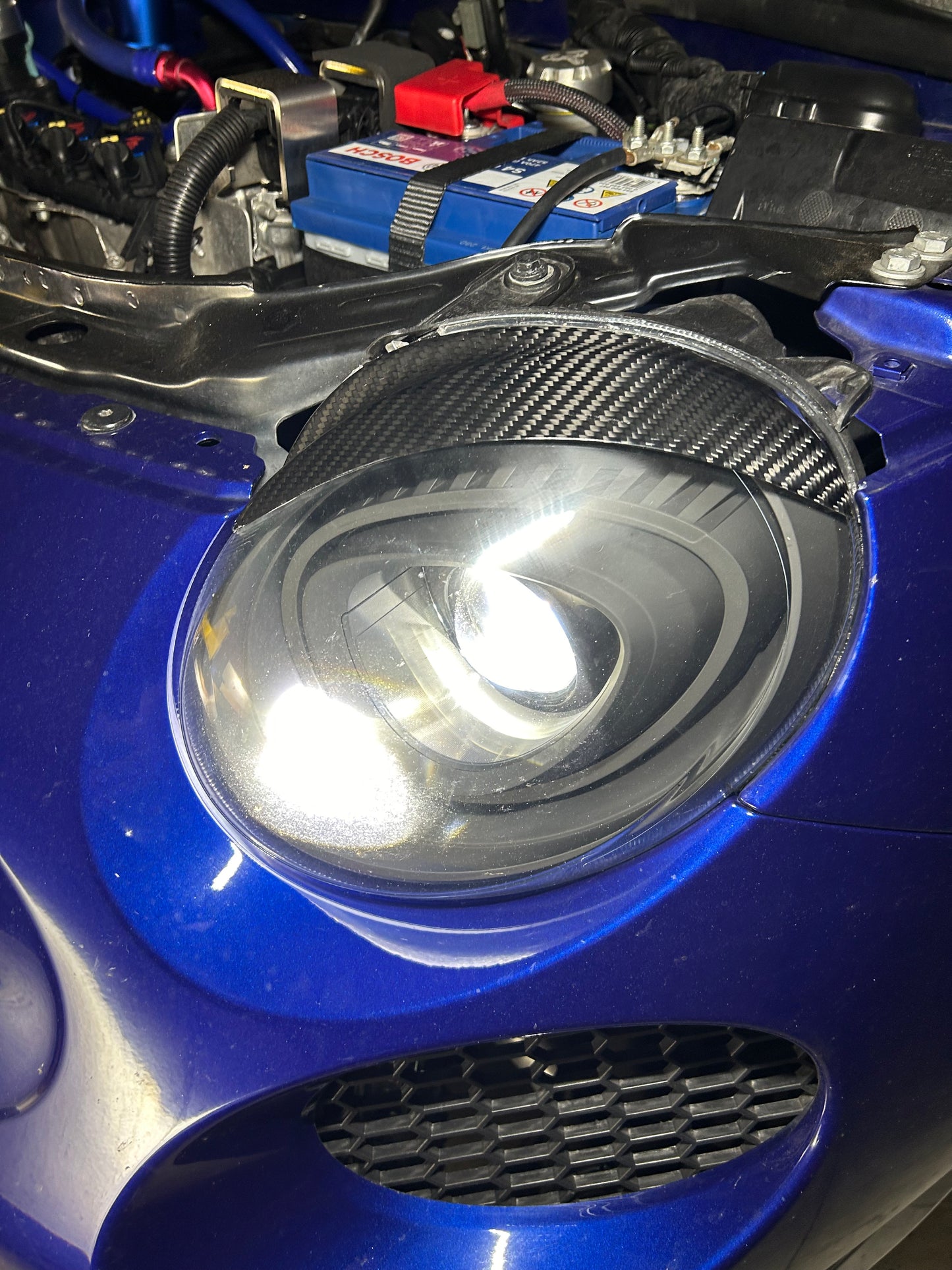 Coppia Palpebre Fanali Anteriori alogeni in VERO CARBONIO 500 Abarth - 595 - 695 - 500