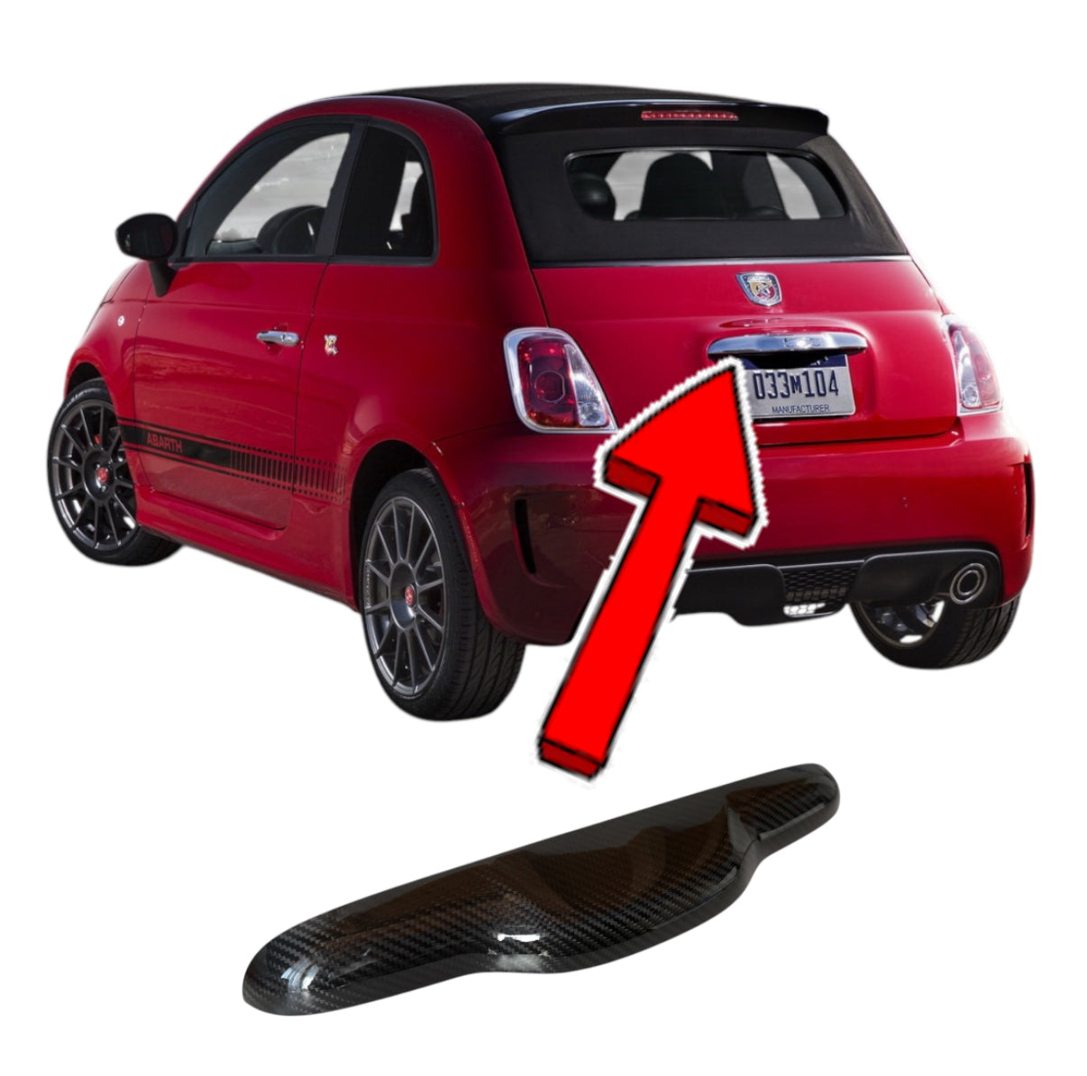 Complete Cover Molding Kit in REAL CARBON Fiat 500 Abarth - 595 - 695
