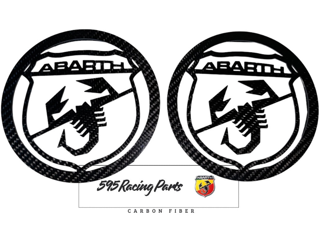 Coppia Cover Speaker - Casse in VERO CARBONIO Fiat 500 Abarth - 595 - 500 - 695