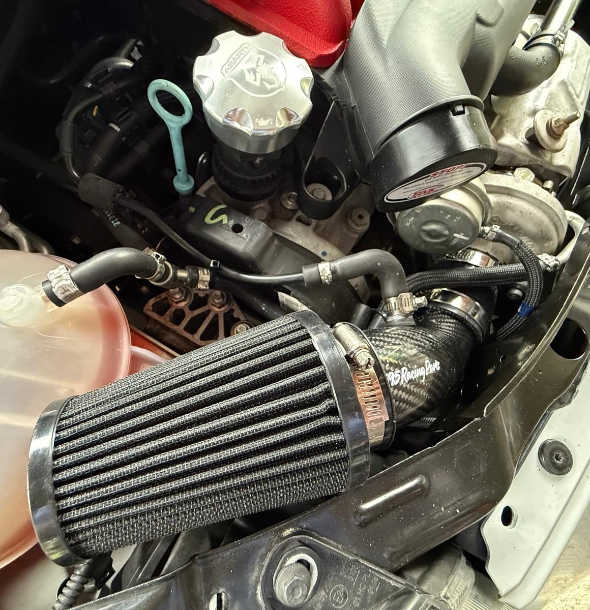 Fiat 500 Abarth Kit Aspirazione Diretta Alta in VERO CARBONIO per turbina 1446 - IHI - TD04