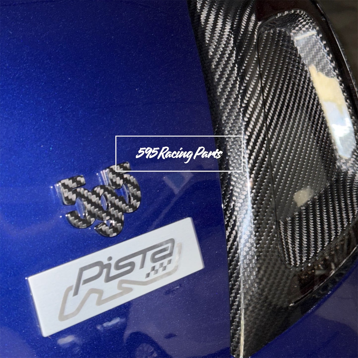 (PREORDINE) Cover logo 595 in CARBONIO VERO Fiat 500 Abarth - 595 - 695 - ESCLUSIVO