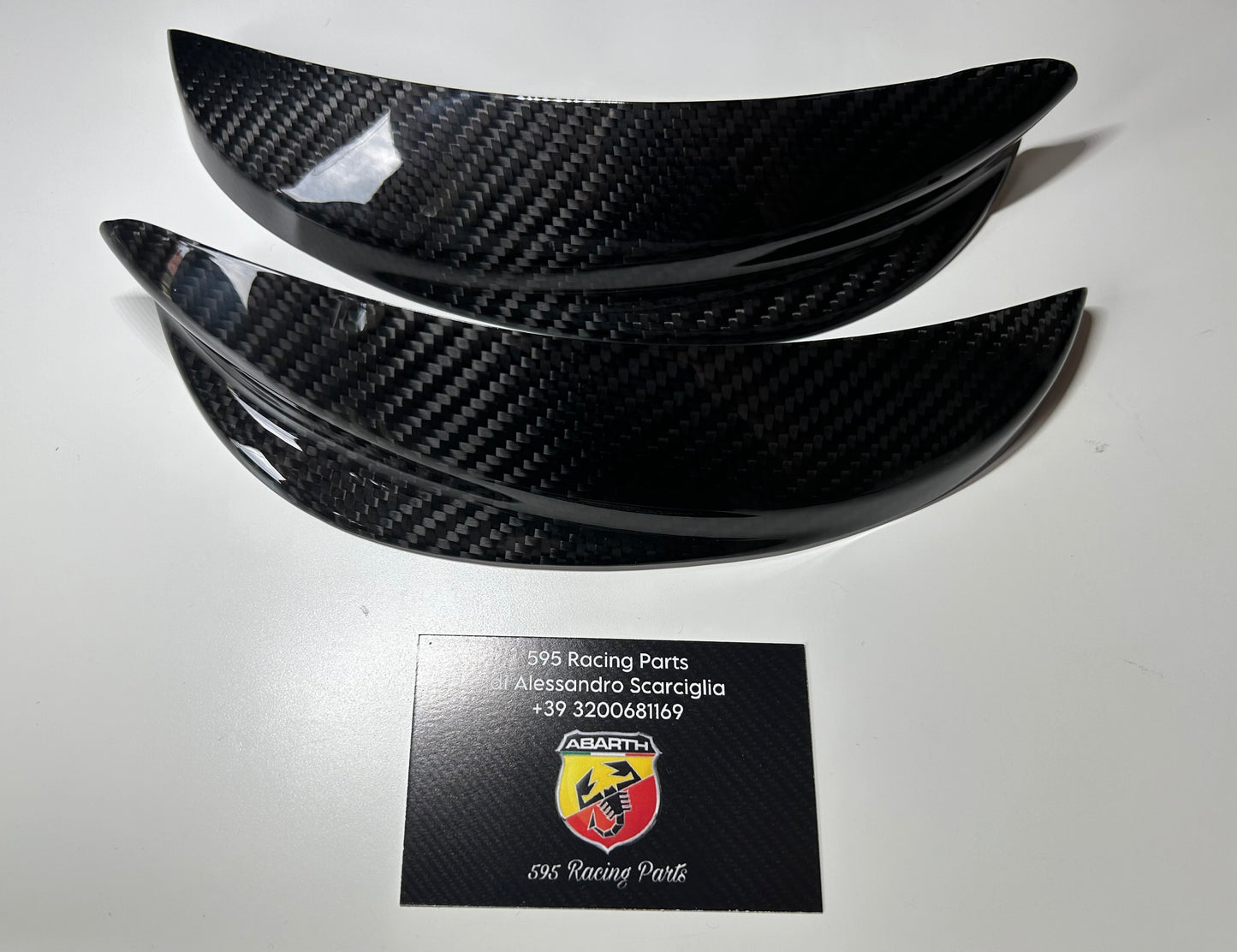 Coppia Palpebre Fanali Anteriori alogeni in VERO CARBONIO 500 Abarth - 595 - 695 - 500