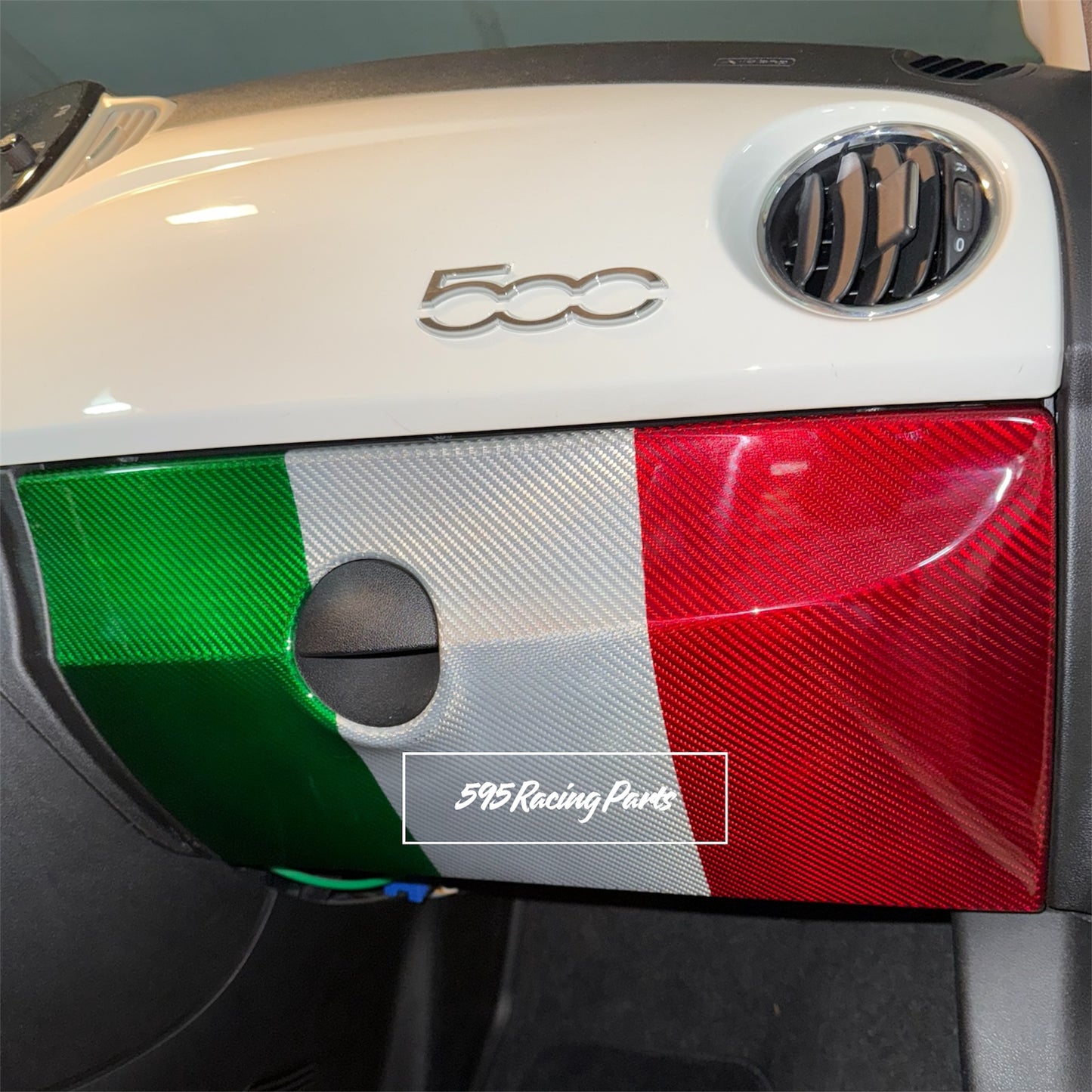 Cover bauletto porta oggetti in VERO CARBONIO Fiat 500 Abarth - 595 - 695 - Restyling