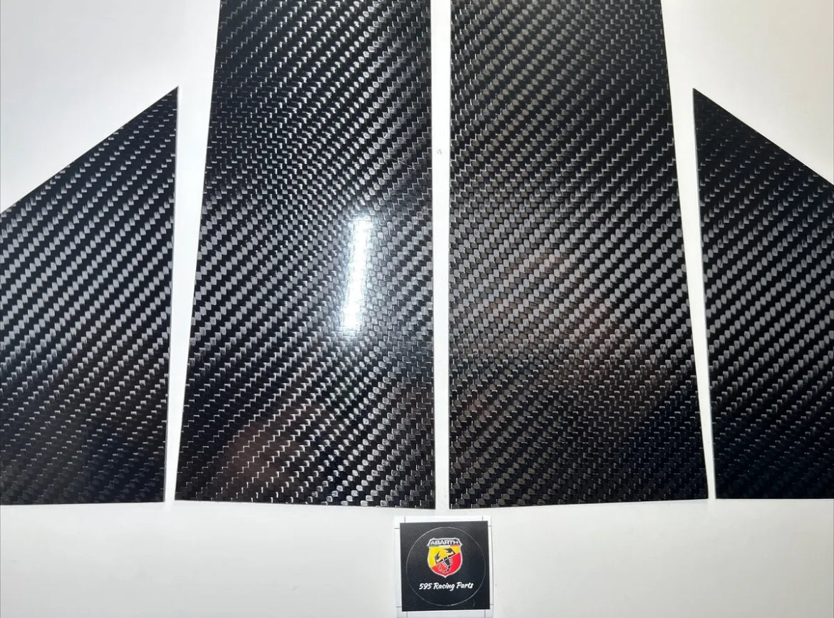 Door Pillars Kit in REAL CARBON Fiat 500 Abarth - 595 - 695 - in different finishes