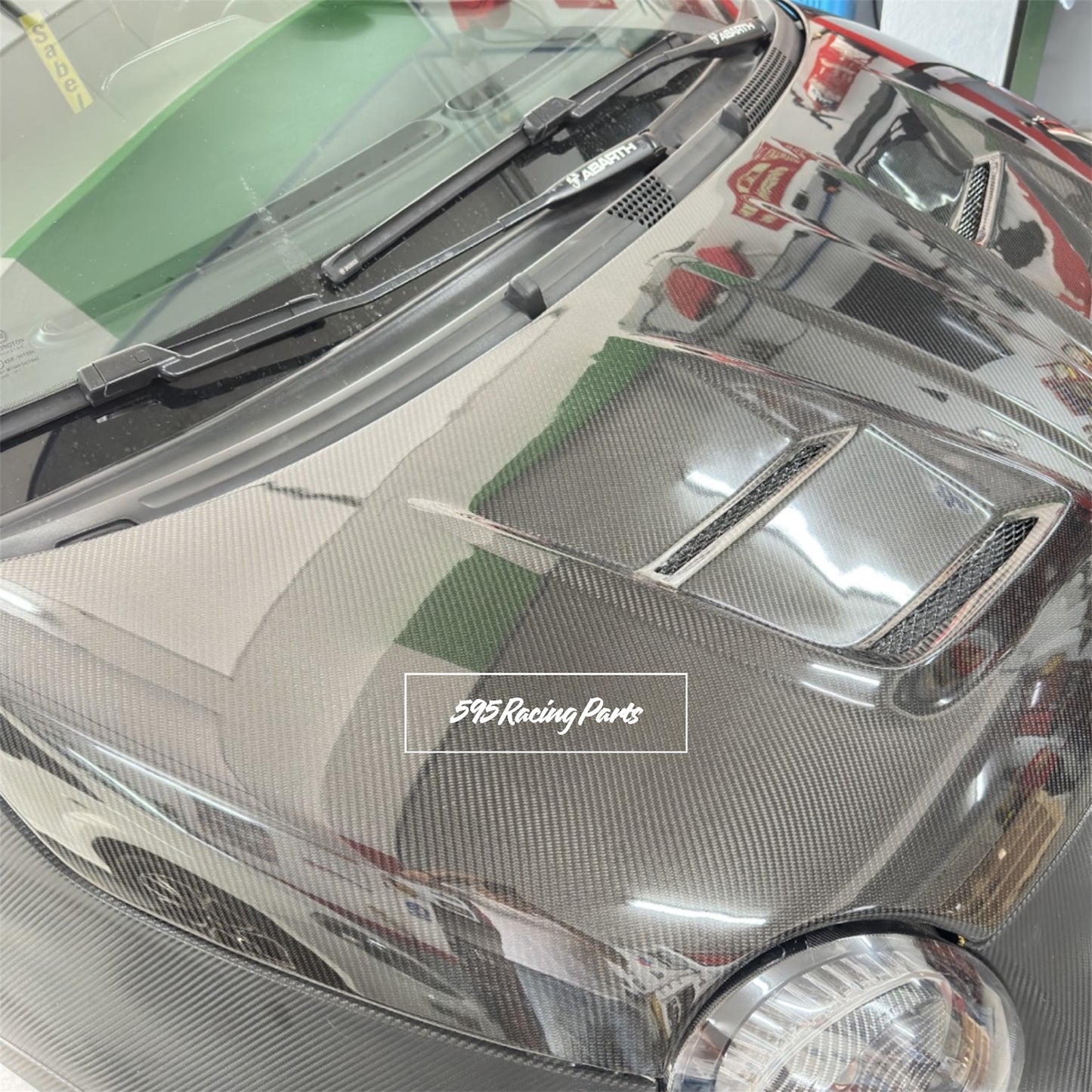 REAL CARBON Bonnet with Air Intakes Fiat 500 Abarth - 595 - 695