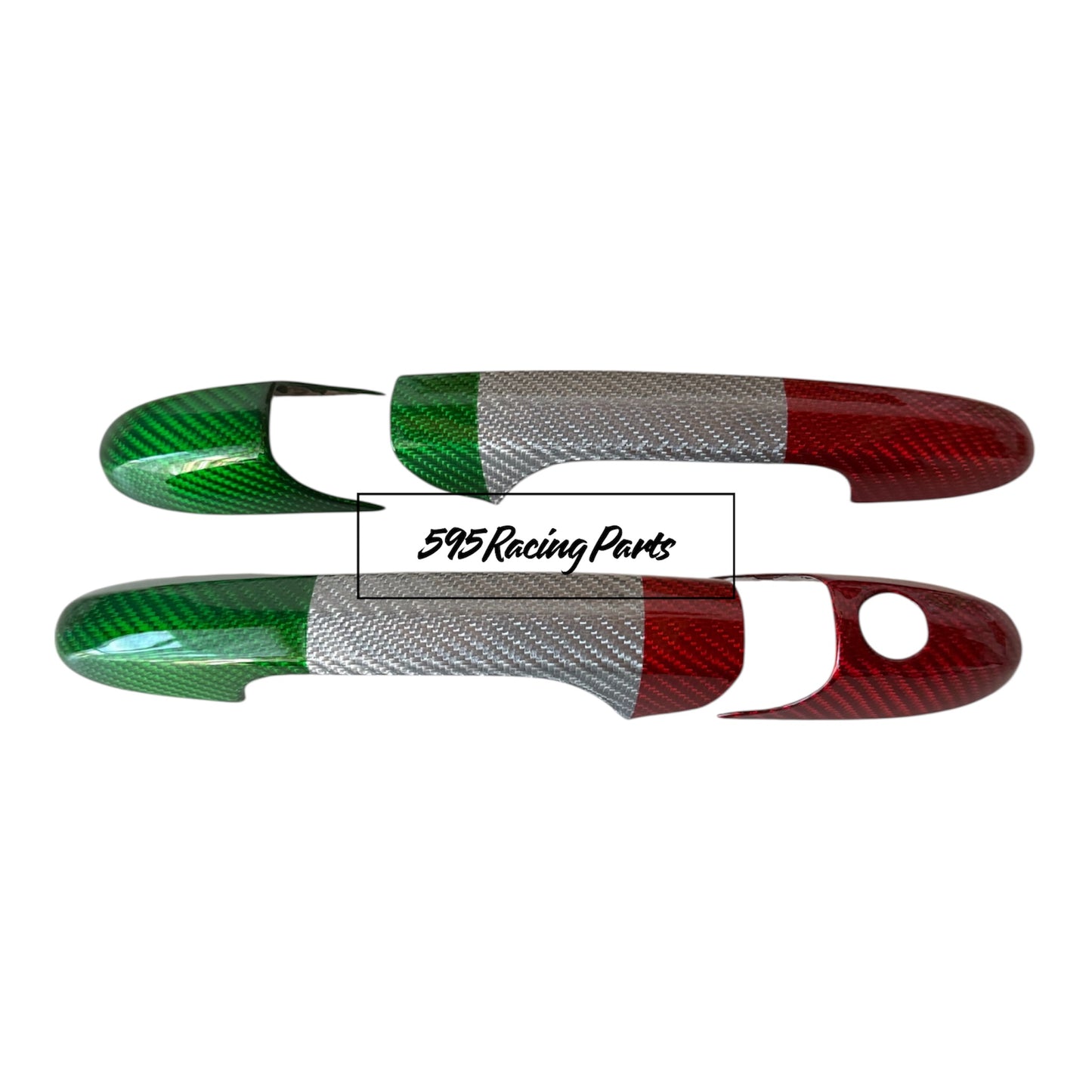 Pair of Door Handle Covers in REAL CARBON Fiat 500 Abarth 595 - 695 - Fiat 500