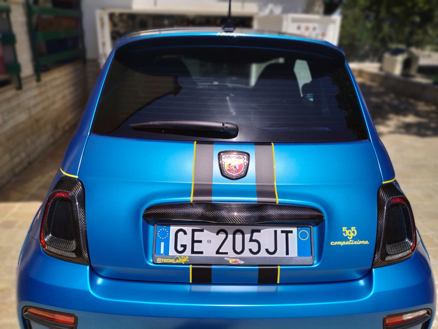 Coppia Cover fanali posteriori in VERO CARBONIO per Abarth 500 - 595 - 695 - Fiat 500 Restyling