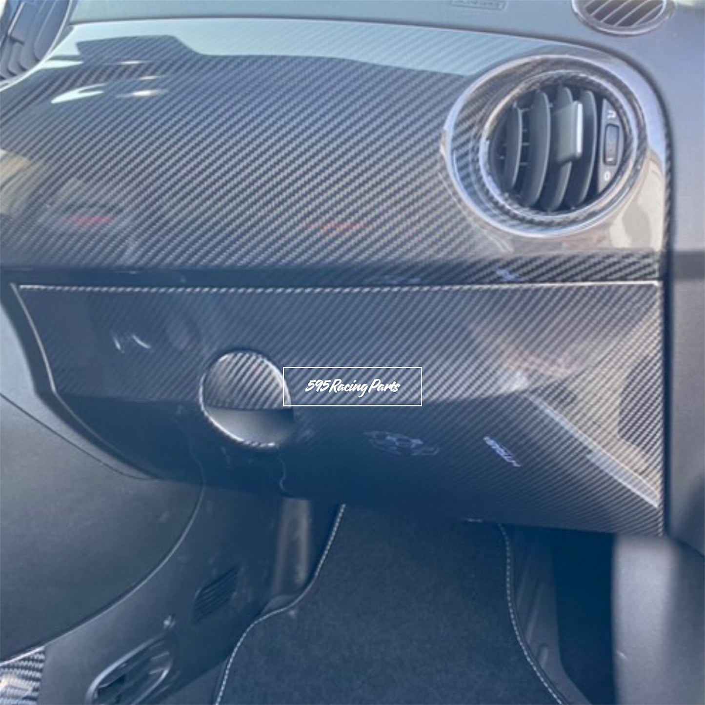 Cover bauletto porta oggetti in VERO CARBONIO Fiat 500 Abarth - 595 - 695 - Restyling