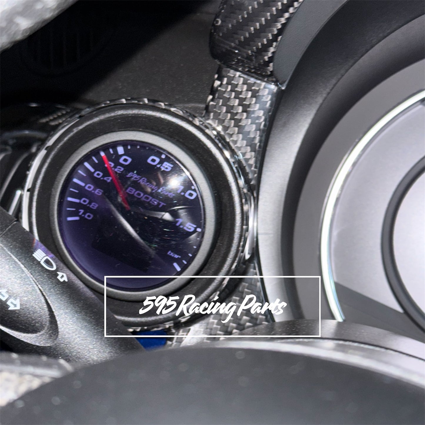 Cover manometro turbo completo in CARBONIO VERO per Fiat 500 Abarth - 595 - 695