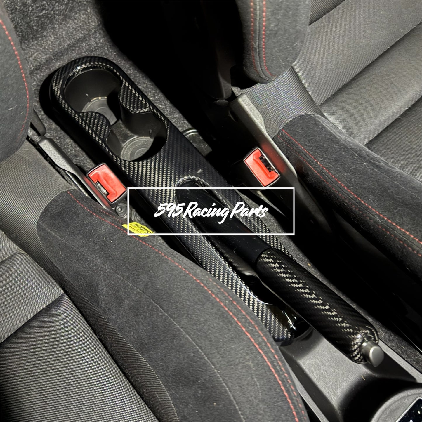 Central tunnel cover in REAL CARBON Fiat 500 Abarth - 595 - 695 Restyling