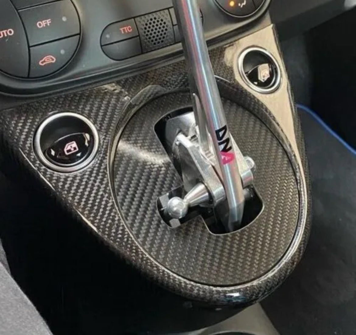 Piastra cambio in carbonio per Torretta DNA RACING Fiat 500 Abarth - 595 - 695