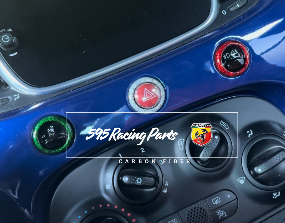 Dashboard Button Rings in REAL CARBON Fiat 500 Abarth - 595 - 695 - Fiat 500 - in different finishes