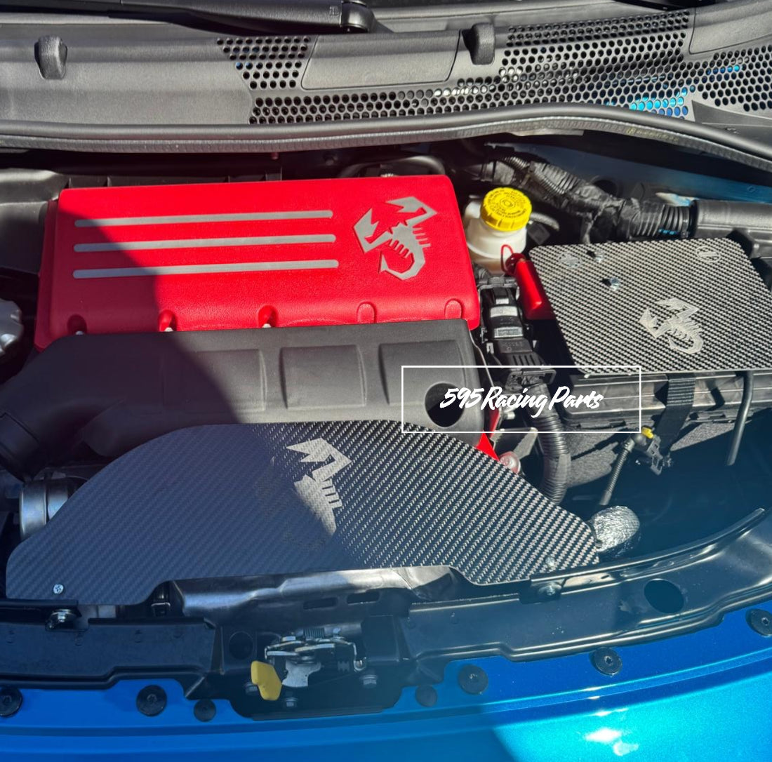 Para calore turbina in VERO CARBONIO per Fiat 500 Abarth - 595 - 695