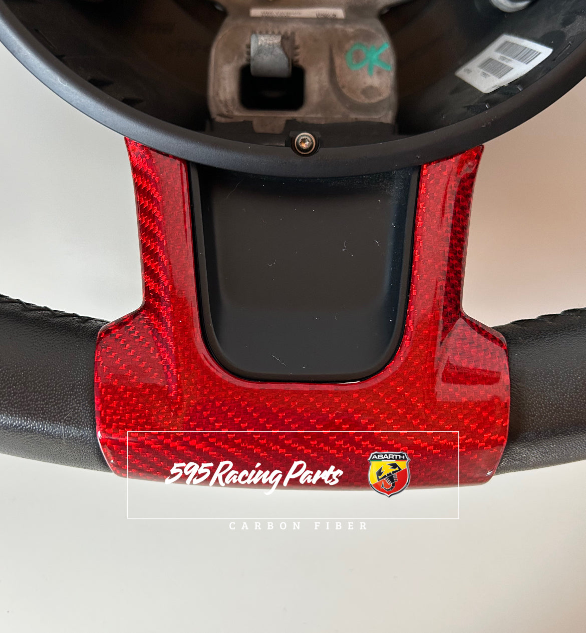 Lower Part Steering Wheel Cover in REAL CARBON for Abarth 595 - 500 - 695 - Restyling - in different finishes