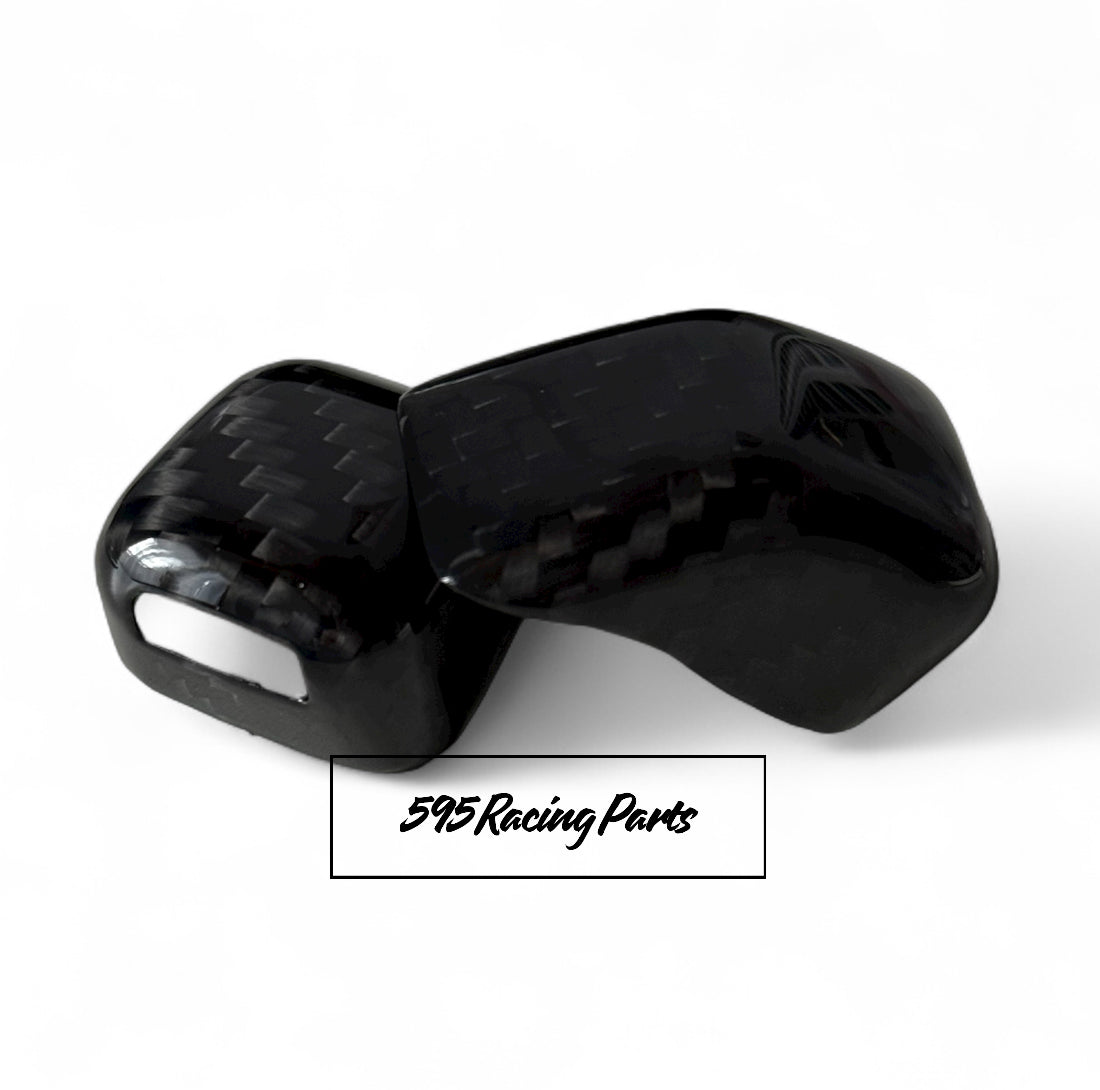 Coppia Cover spruzzini tergicristalli in VERO CARBONIO Fiat 500 Abarth - 595 - 695 - Fiat 500