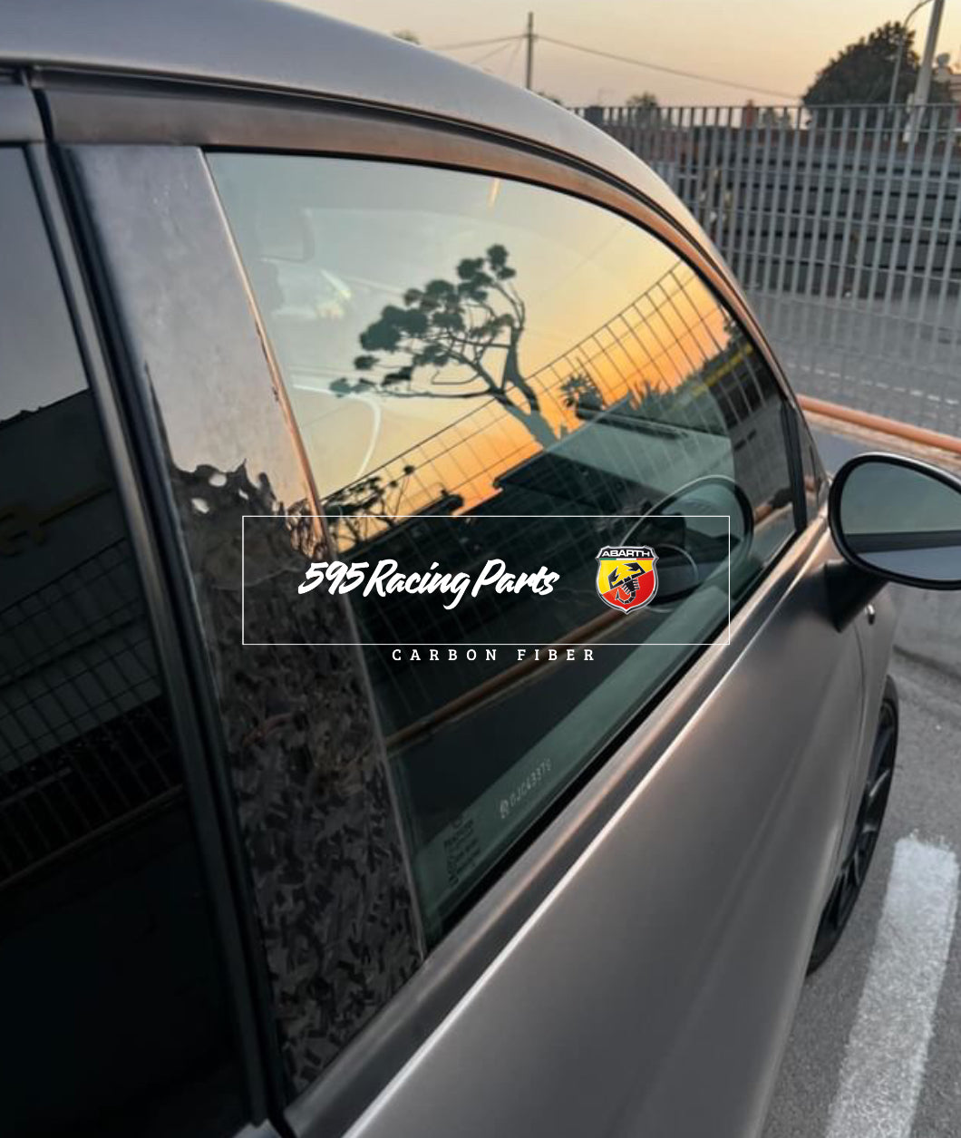 Door Pillars Kit in REAL CARBON Fiat 500 Abarth - 595 - 695 - in different finishes