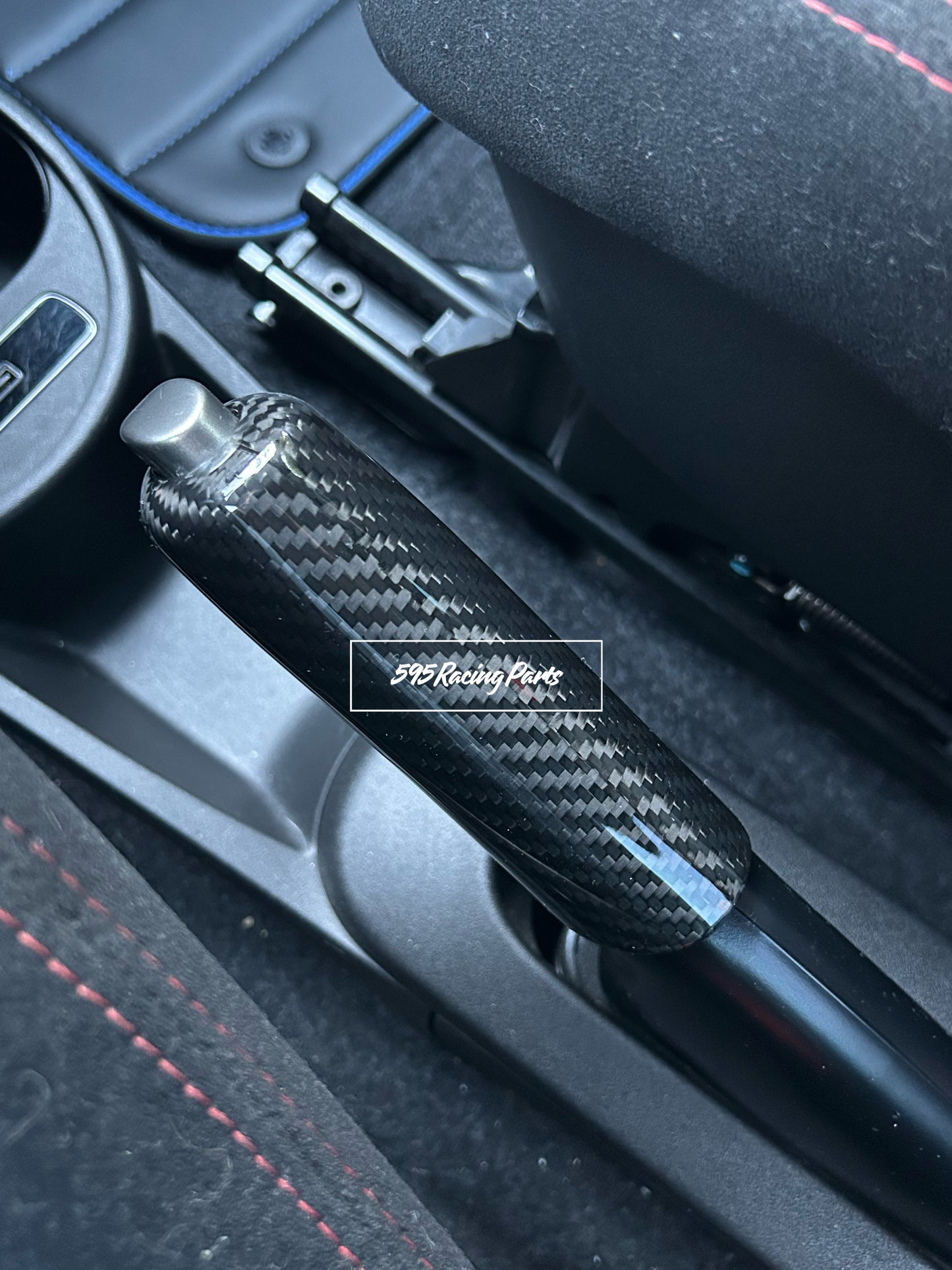 Handbrake cover in REAL CARBON Fiat 500 Abarth - 595 - 695 - Punto