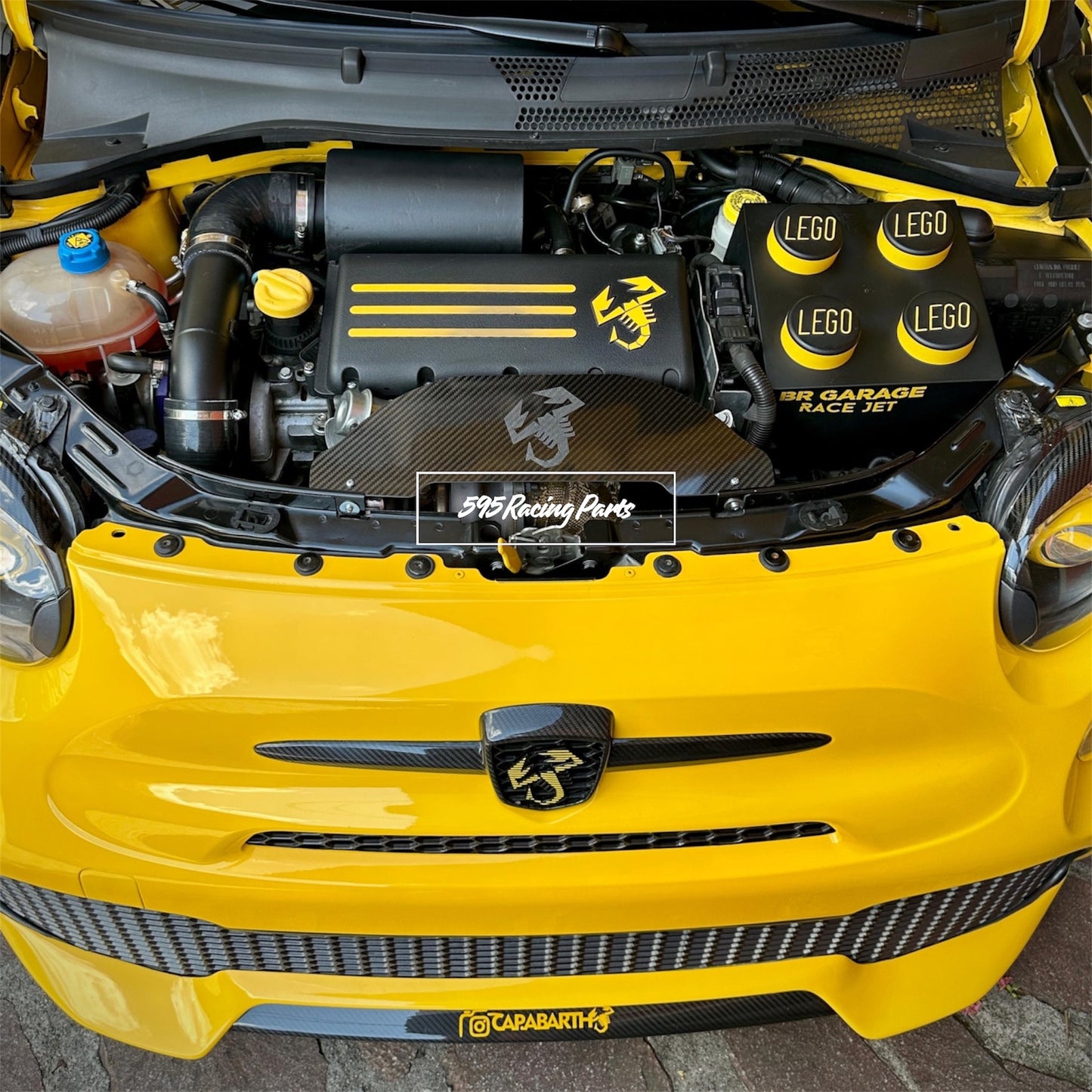 Para calore turbina in VERO CARBONIO per Fiat 500 Abarth - 595 - 695