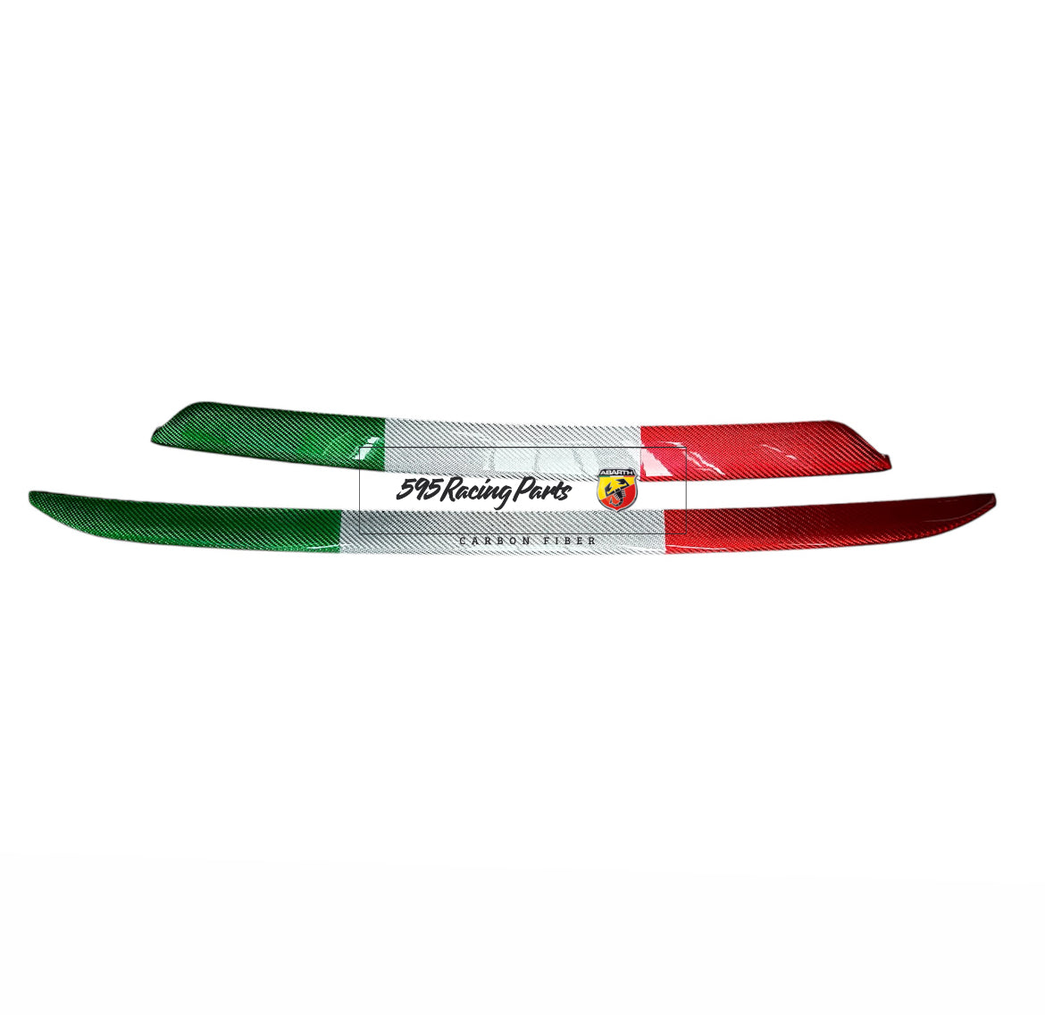 Front and rear splitter cover kit in REAL CARBON for Fiat 500 Abarth - 595 - 695 - Restyling - different finishes