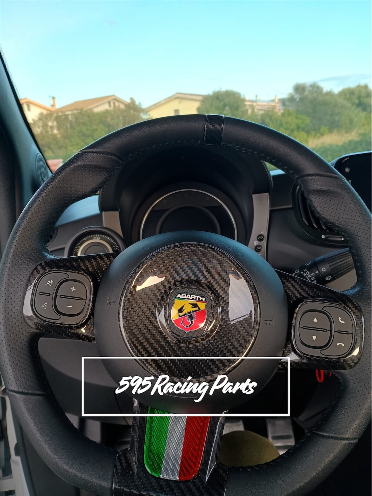 Kit Trasformazione Volante in CARBONIO VERO per Abarth 595 - 500 - 695 - Restyling - in diverse finiture