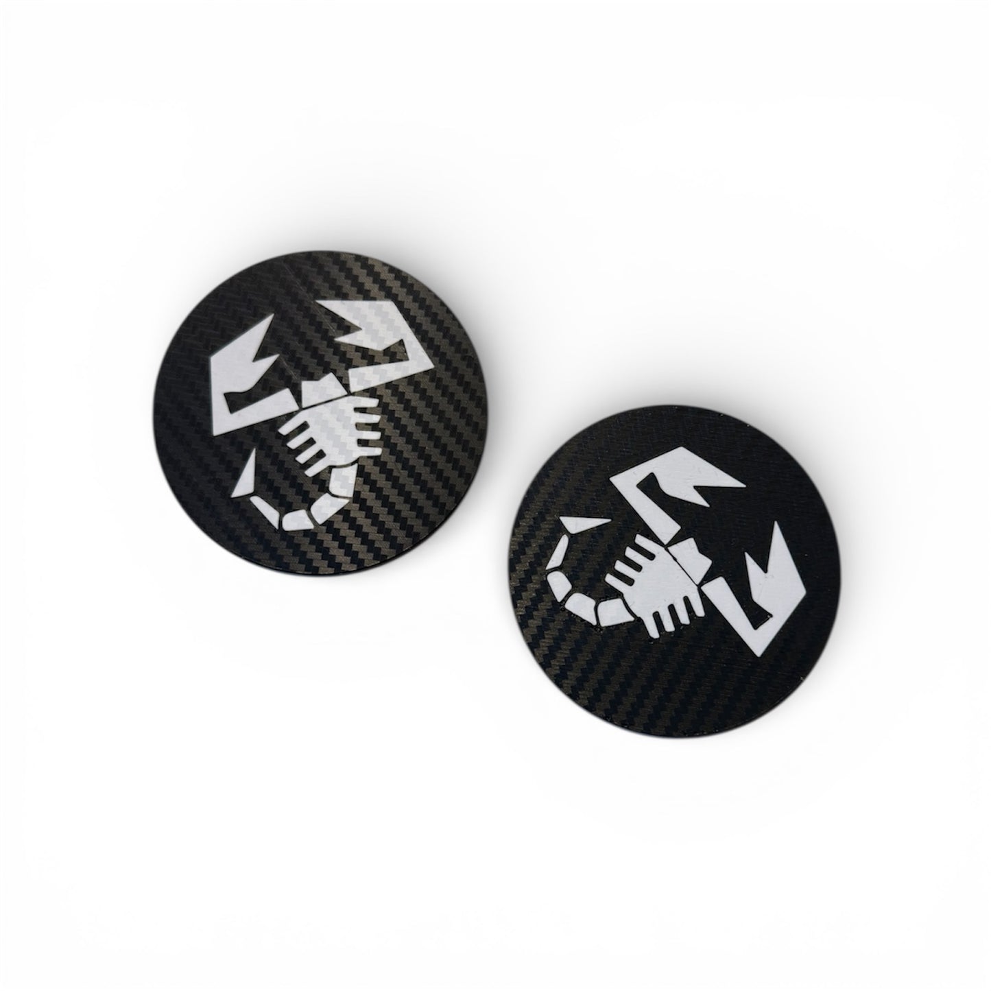 Coppia Cover rotelle per sedili Originali effetto carbonio Fiat 500 Abarth - 595 - 695 - in diverse finiture