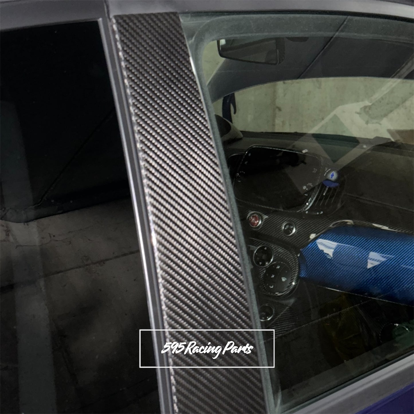 Door Pillars Kit in REAL CARBON Fiat 500 Abarth - 595 - 695 - EXCLUSIVE