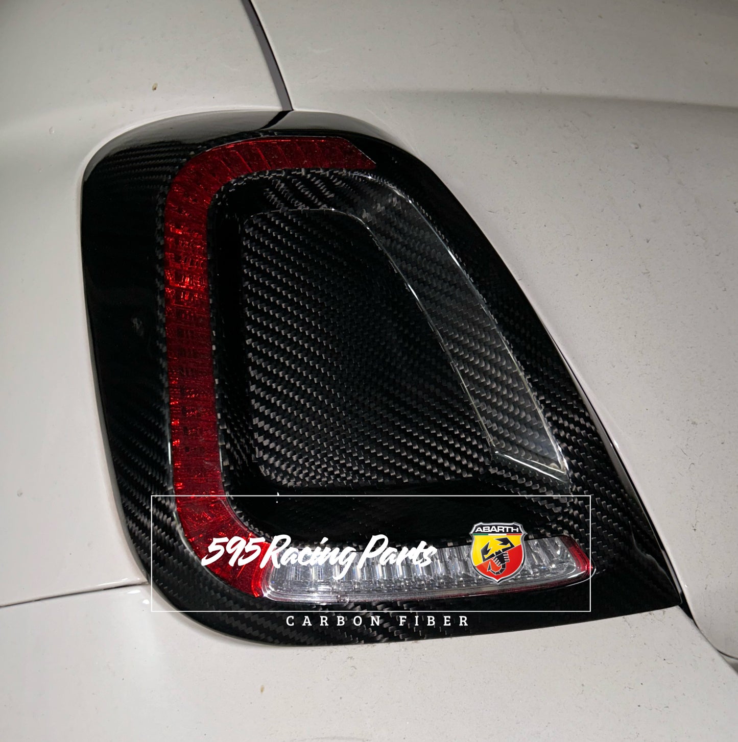 Coppia Cover fanali posteriori in VERO CARBONIO per Abarth 500 - 595 - 695 - Fiat 500 Restyling