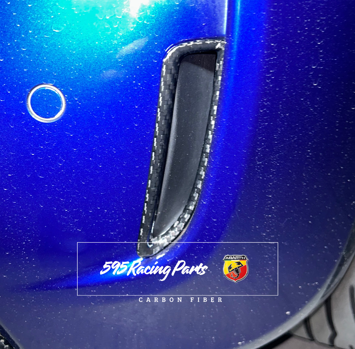 Pair of rear bumper air intake covers in REAL CARBON for Abarth 500 - 595 - 695 Restyling