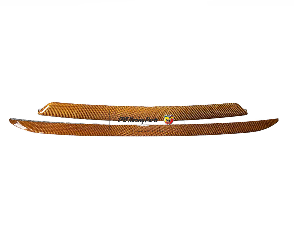 Front and rear splitter cover kit in REAL CARBON for Fiat 500 Abarth - 595 - 695 - Restyling - different finishes