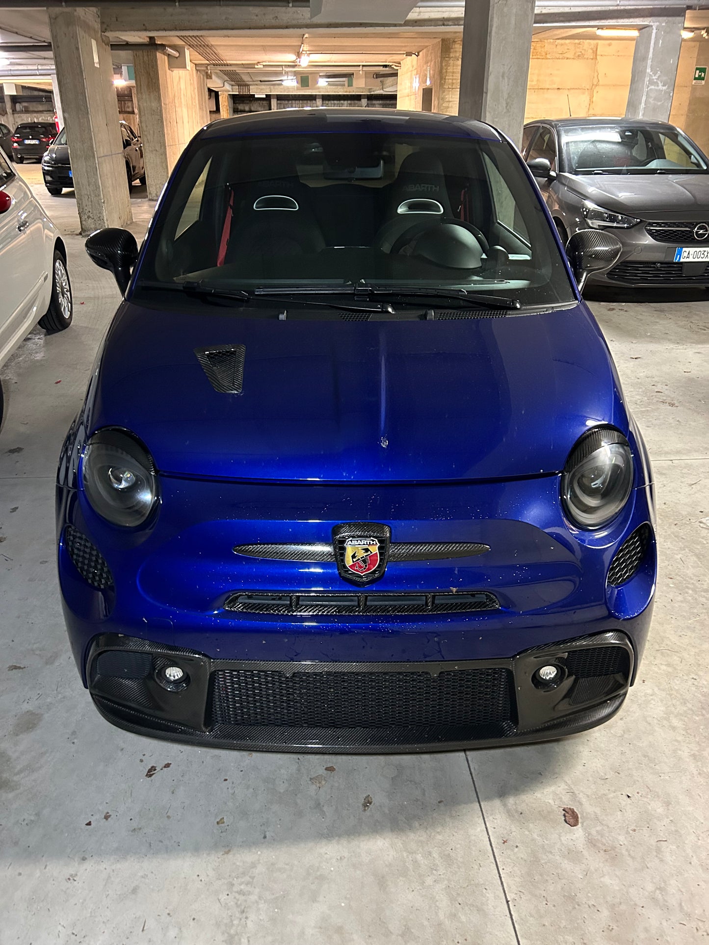 Coppia Palpebre Fanali Anteriori alogeni in VERO CARBONIO 500 Abarth - 595 - 695 - 500