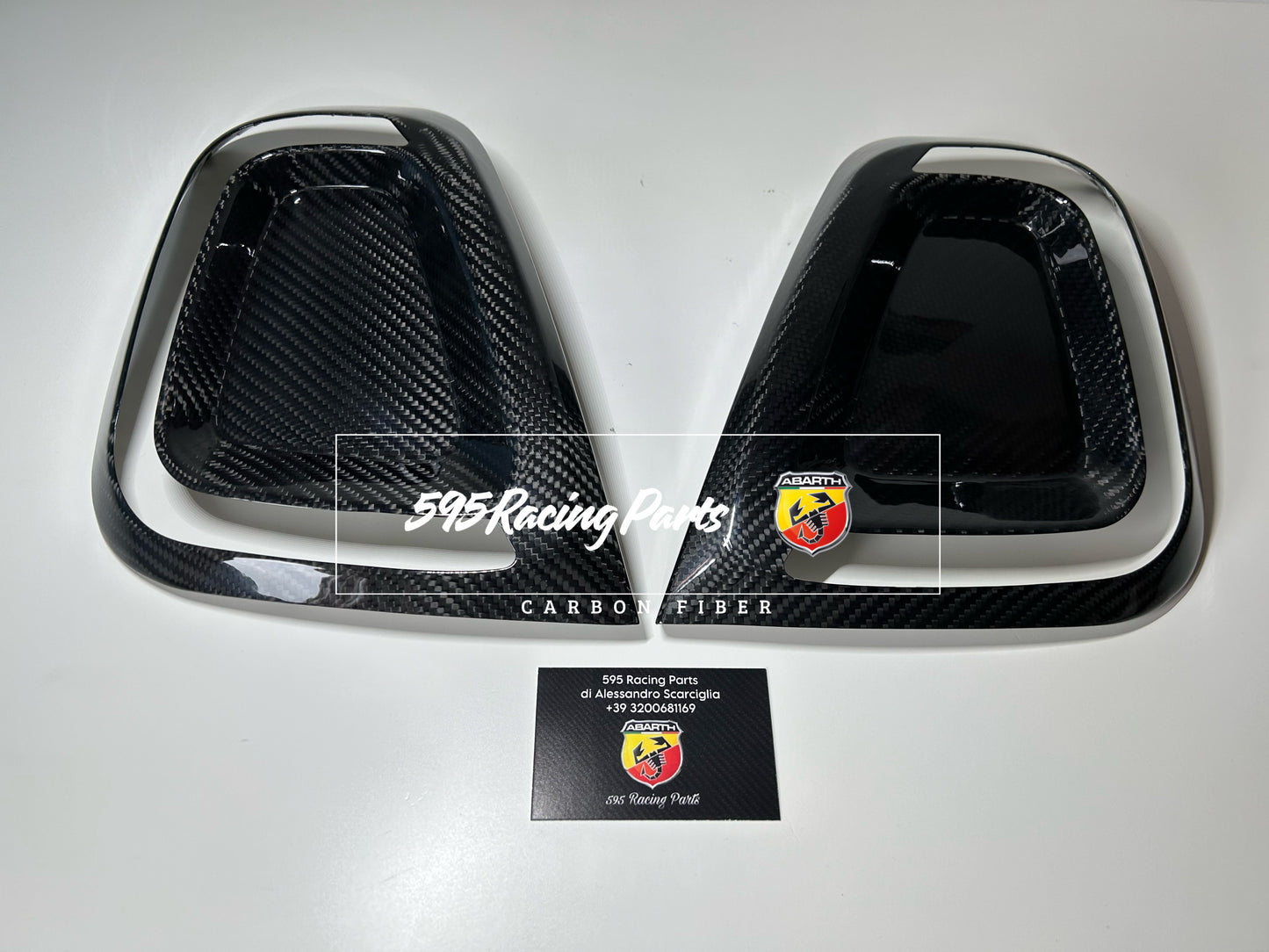 Coppia Cover fanali posteriori in VERO CARBONIO per Abarth 500 - 595 - 695 - Fiat 500 Restyling
