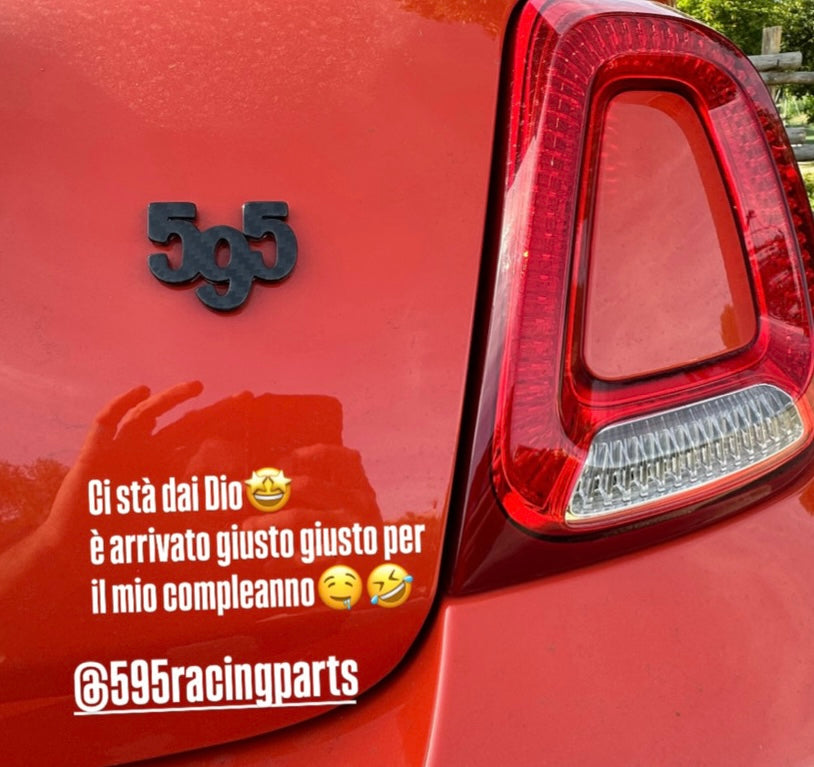 Cover logo 595 in REAL CARBON Fiat 500 Abarth - 595 - EXCLUSIVE