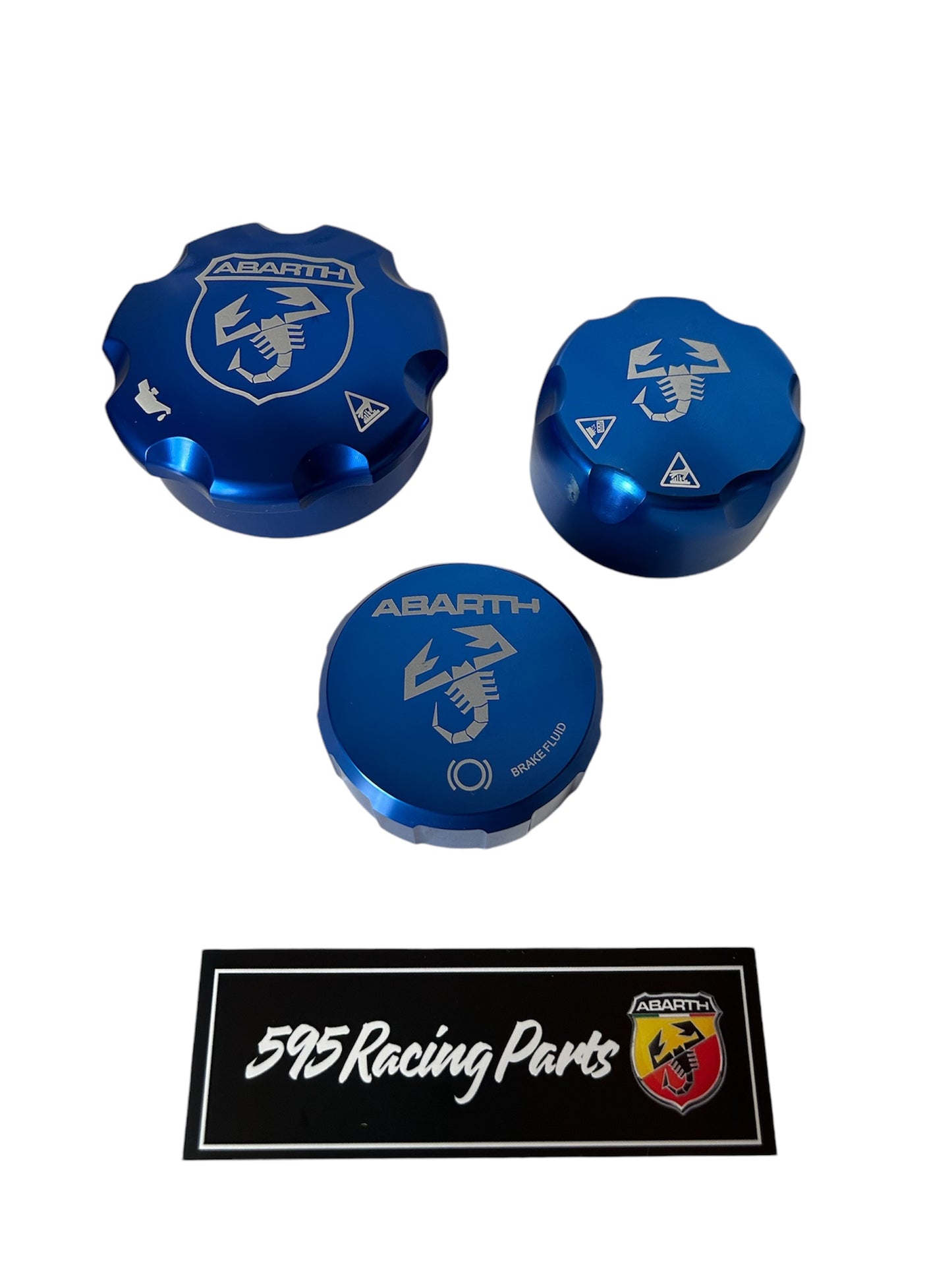 Kit tappi vano motore alluminio Fiat 500 Abarth - Punto - Mito - 595 - 695 - in diverse colorazioni
