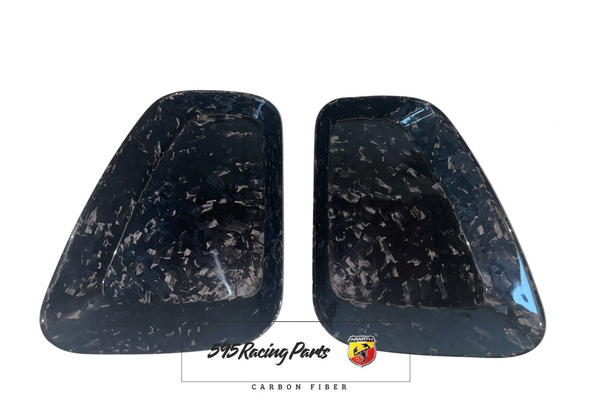 Coppia Placchette Fanali Posteriori Con Bordo in CARBONIO VERO Per Abarth 500 - 595 - 695 Restyling
