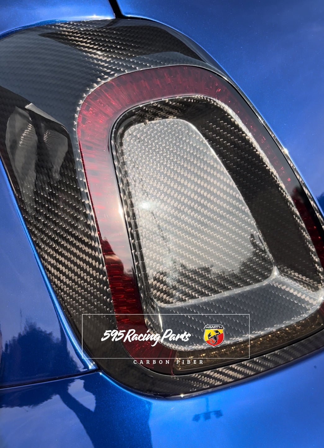Pair of Rear Light Covers in REAL CARBON For Abarth 500 - 595 - 695 Restyling - in different finishes