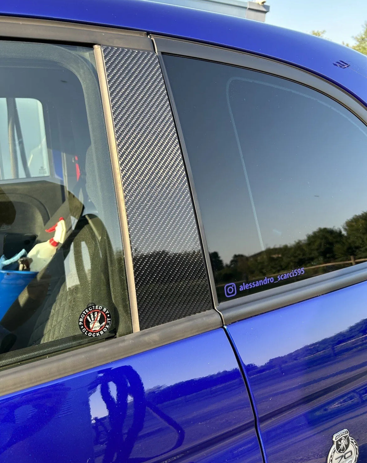 Door Pillars Kit in REAL CARBON Fiat 500 Abarth - 595 - 695 - in different finishes