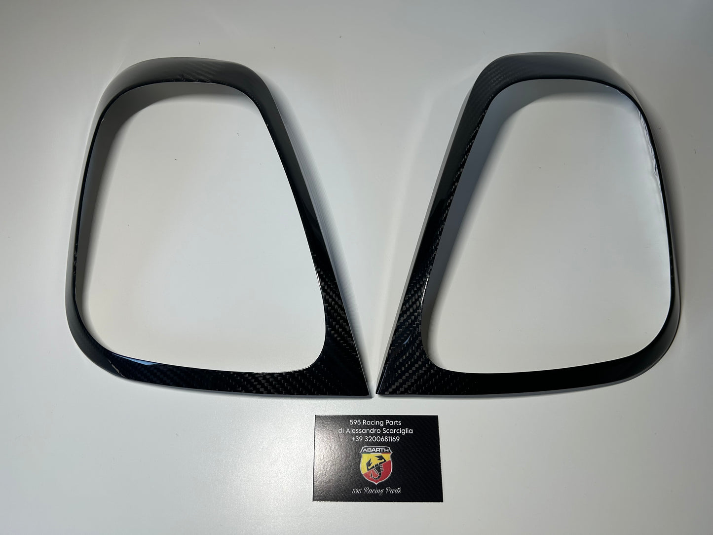 Coppia Cover Fanali Posteriori in CARBONIO VERO Per Abarth 500 - 595 - 695 Restyling - in diverse finiture