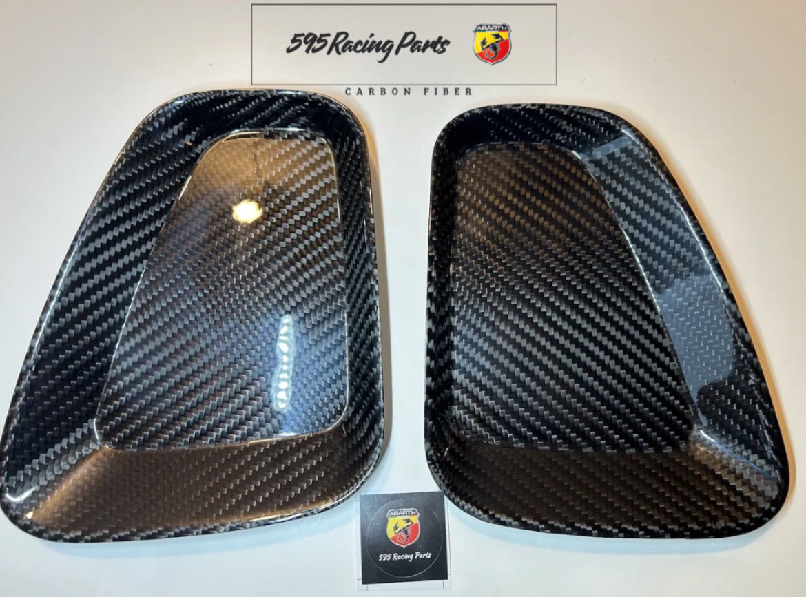 Coppia Placchette Fanali Posteriori Con Bordo in CARBONIO VERO Per Abarth 500 - 595 - 695 Restyling