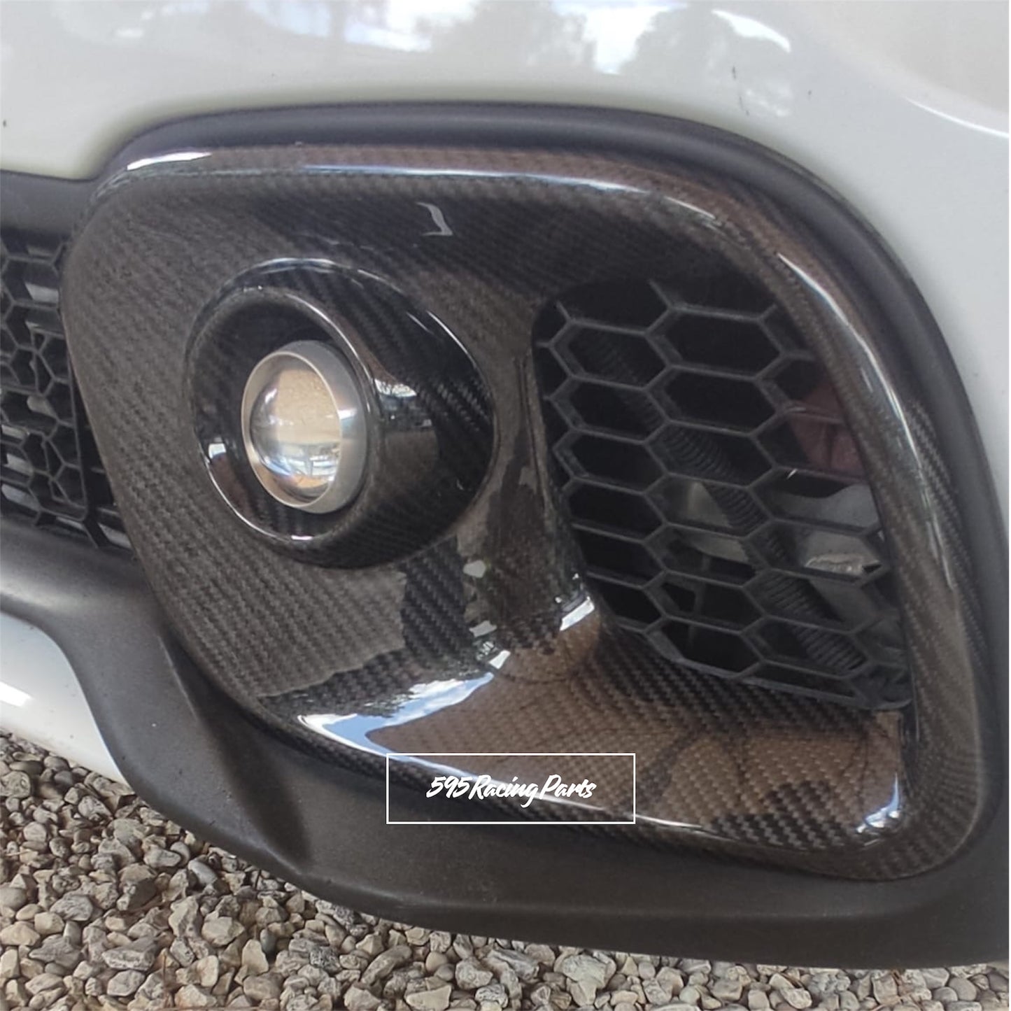 Pair of REAL CARBON fog light covers for Abarth 500 - 595 - 695 Restyling bumpers